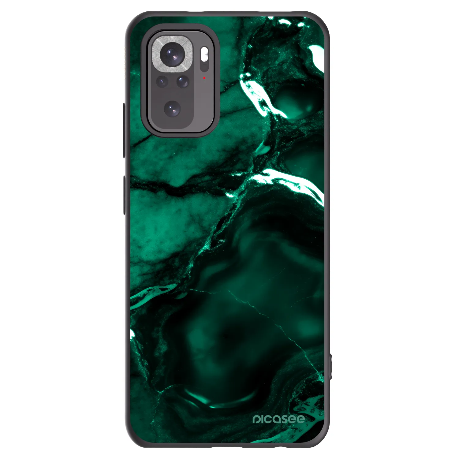 Picasee fekete szilikon tok az alábbi mobiltelefonokra Xiaomi Redmi Note 10 - Dark emerald