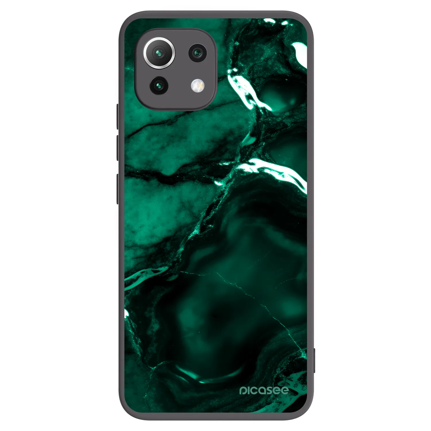 Picasee fekete szilikon tok az alábbi mobiltelefonokra Xiaomi Mi 11 Lite - Dark emerald