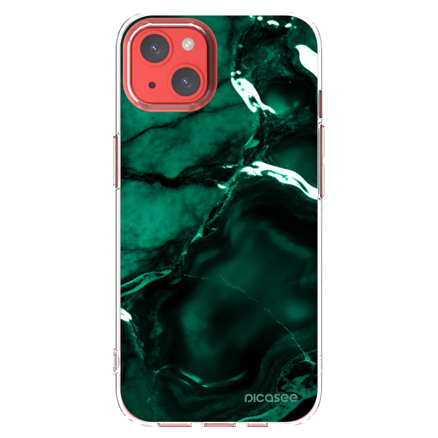 Picasee átlátszó szilikon tok az alábbi mobiltelefonokra Apple iPhone 13 - Dark emerald