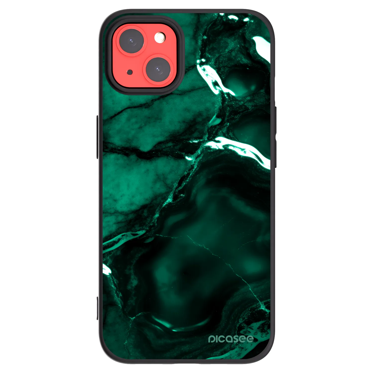 Picasee fekete szilikon tok az alábbi mobiltelefonokra Apple iPhone 13 - Dark emerald