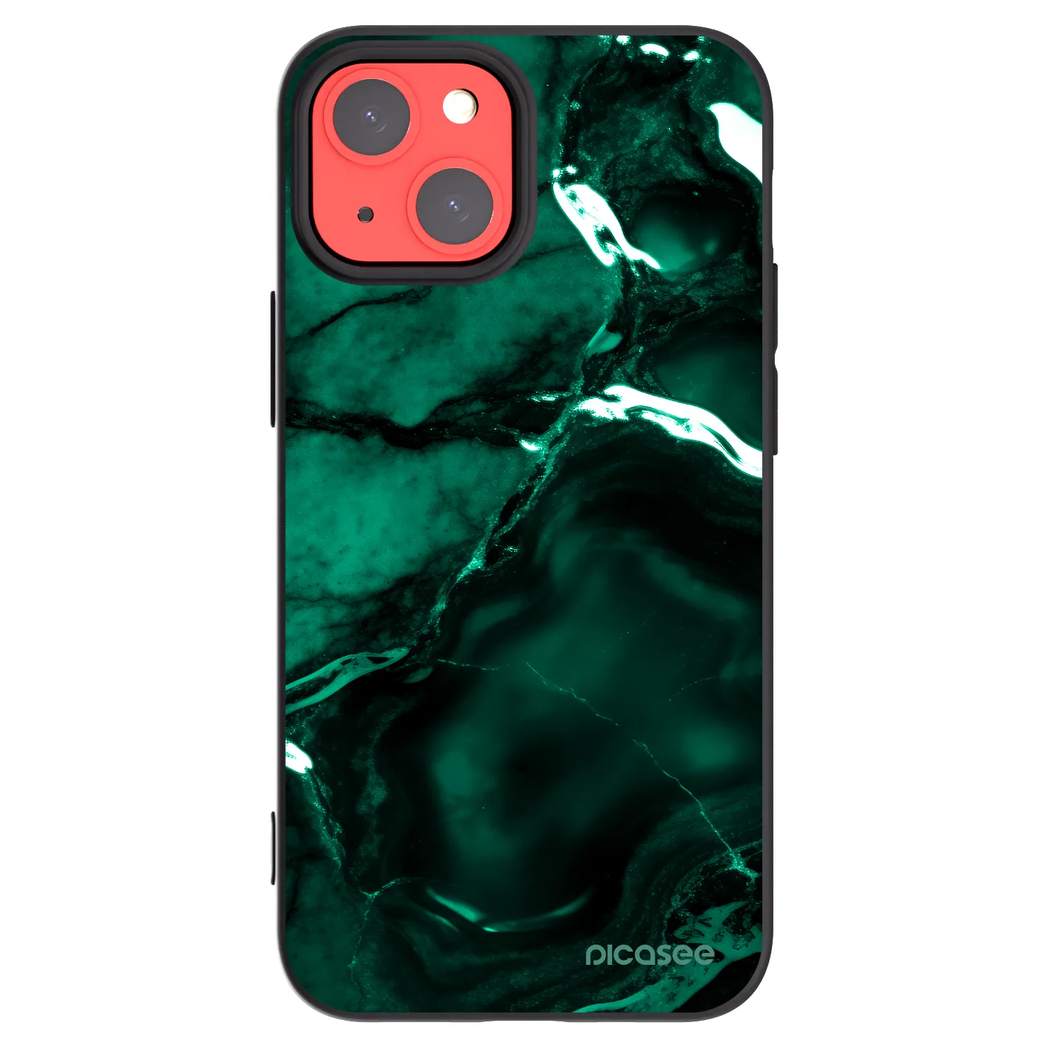 Picasee fekete szilikon tok az alábbi mobiltelefonokra Apple iPhone 13 mini - Dark emerald