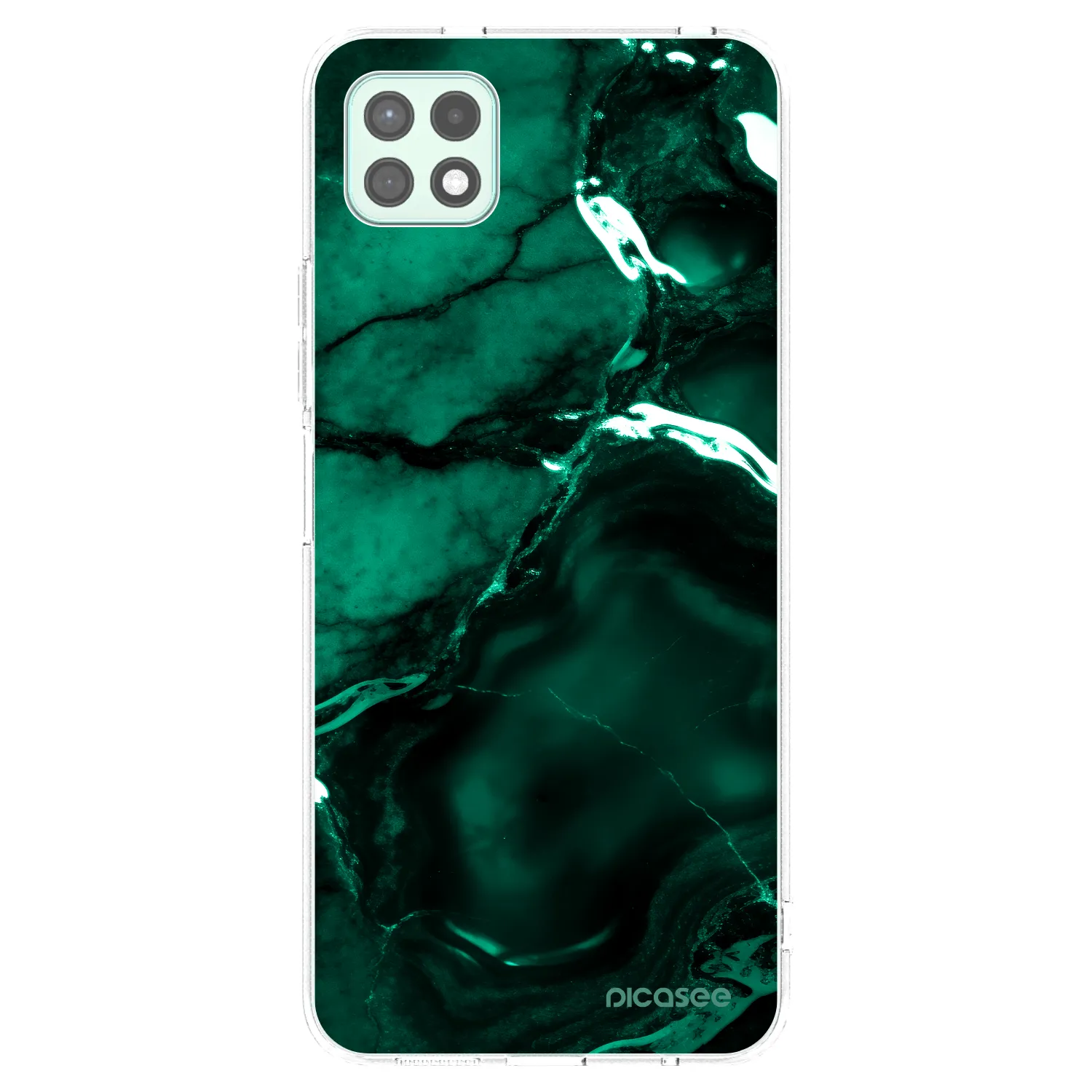 Picasee átlátszó szilikon tok az alábbi mobiltelefonokra Samsung Galaxy A22 A226B 5G - Dark emerald