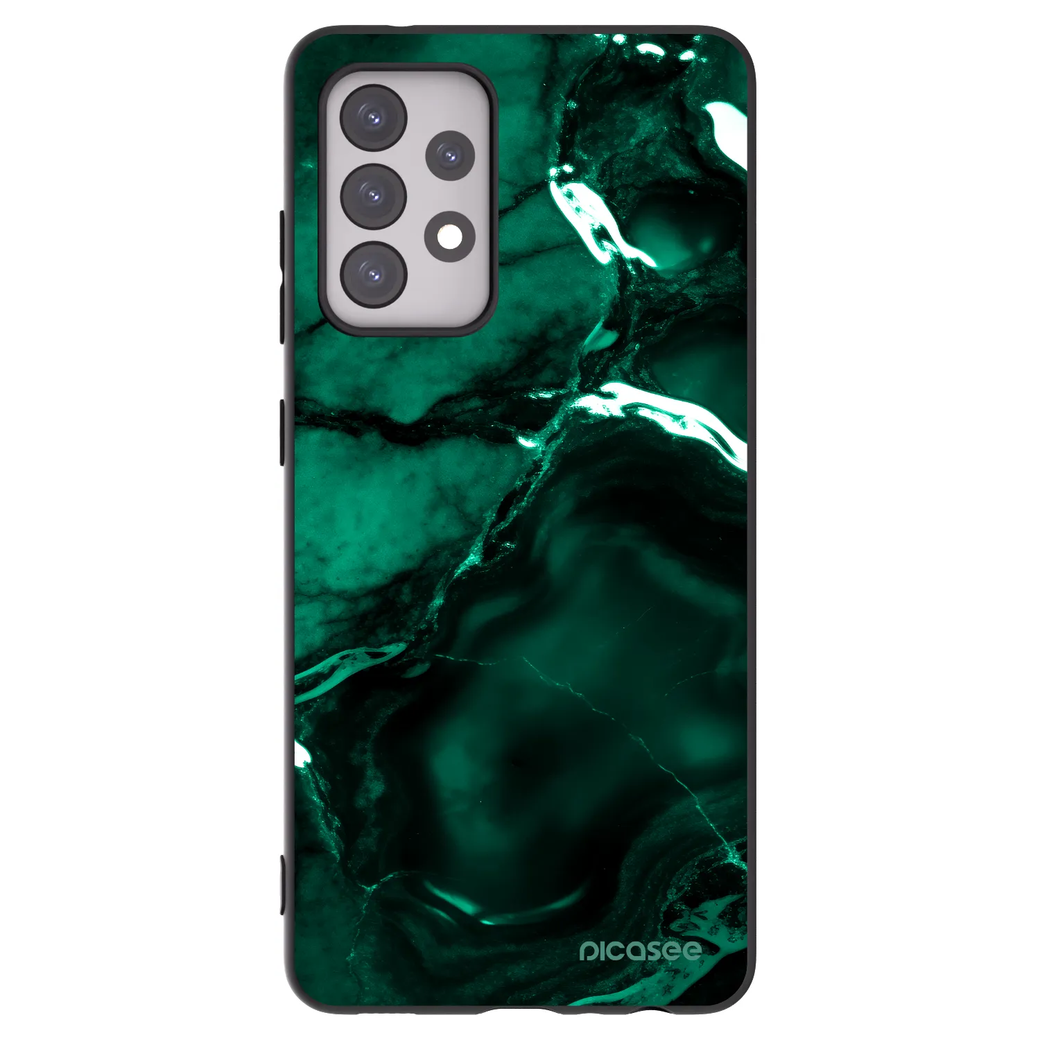 Picasee fekete szilikon tok az alábbi mobiltelefonokra Samsung Galaxy A52s 5G A528B - Dark emerald
