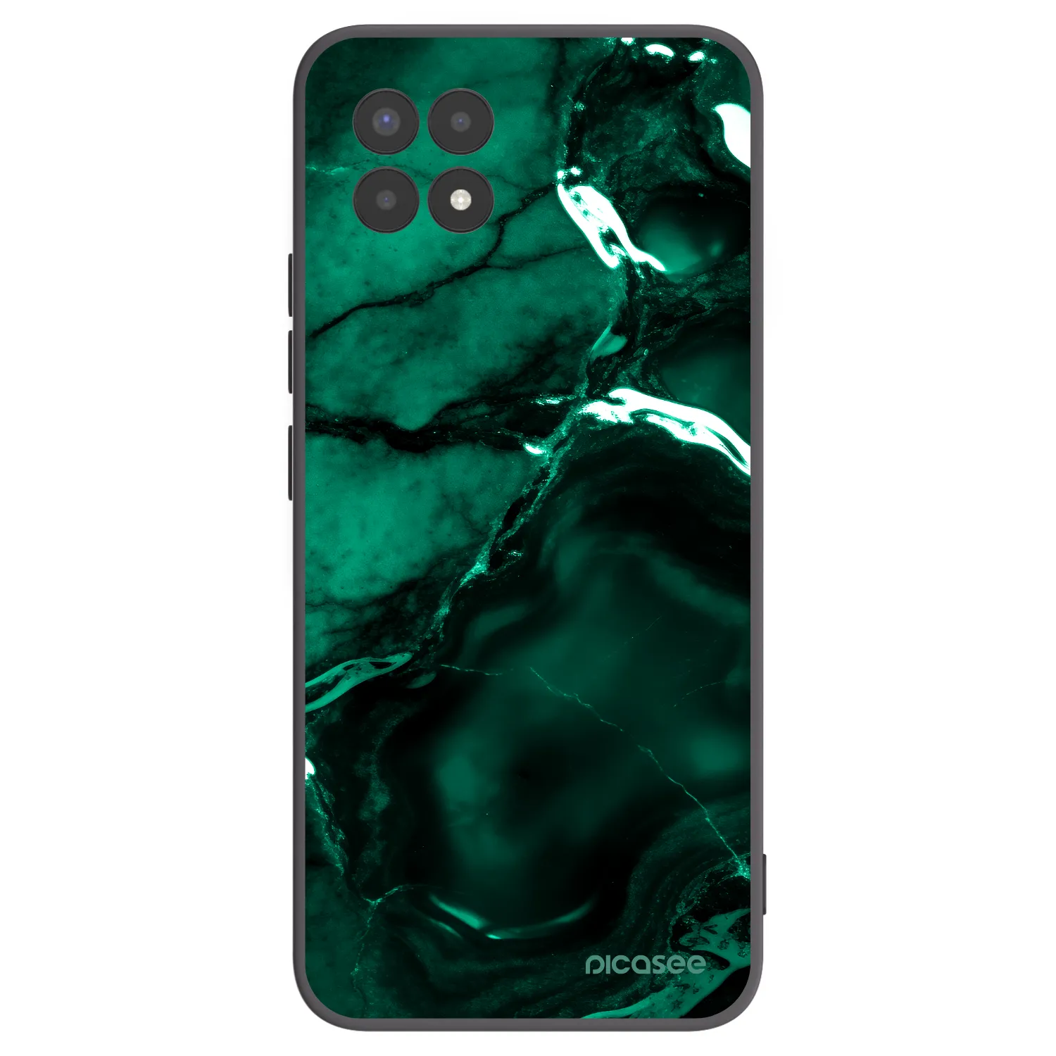 Picasee fekete szilikon tok az alábbi mobiltelefonokra Realme 8i - Dark emerald