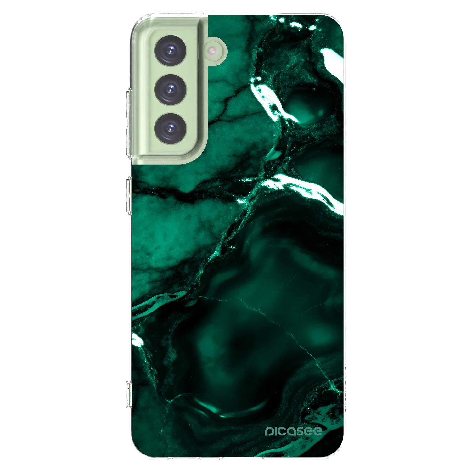 Picasee átlátszó szilikon tok az alábbi mobiltelefonokra Samsung Galaxy S21 FE 5G - Dark emerald