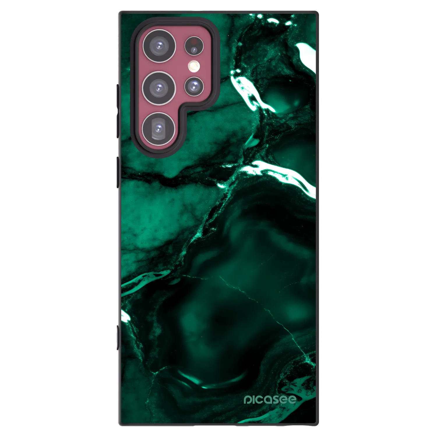 Picasee fekete szilikon tok az alábbi mobiltelefonokra Samsung Galaxy S22 Ultra 5G - Dark emerald