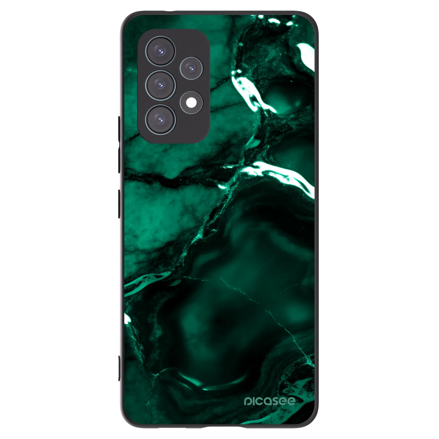 Picasee fekete szilikon tok az alábbi mobiltelefonokra Samsung Galaxy A53 5G A536 - Dark emerald