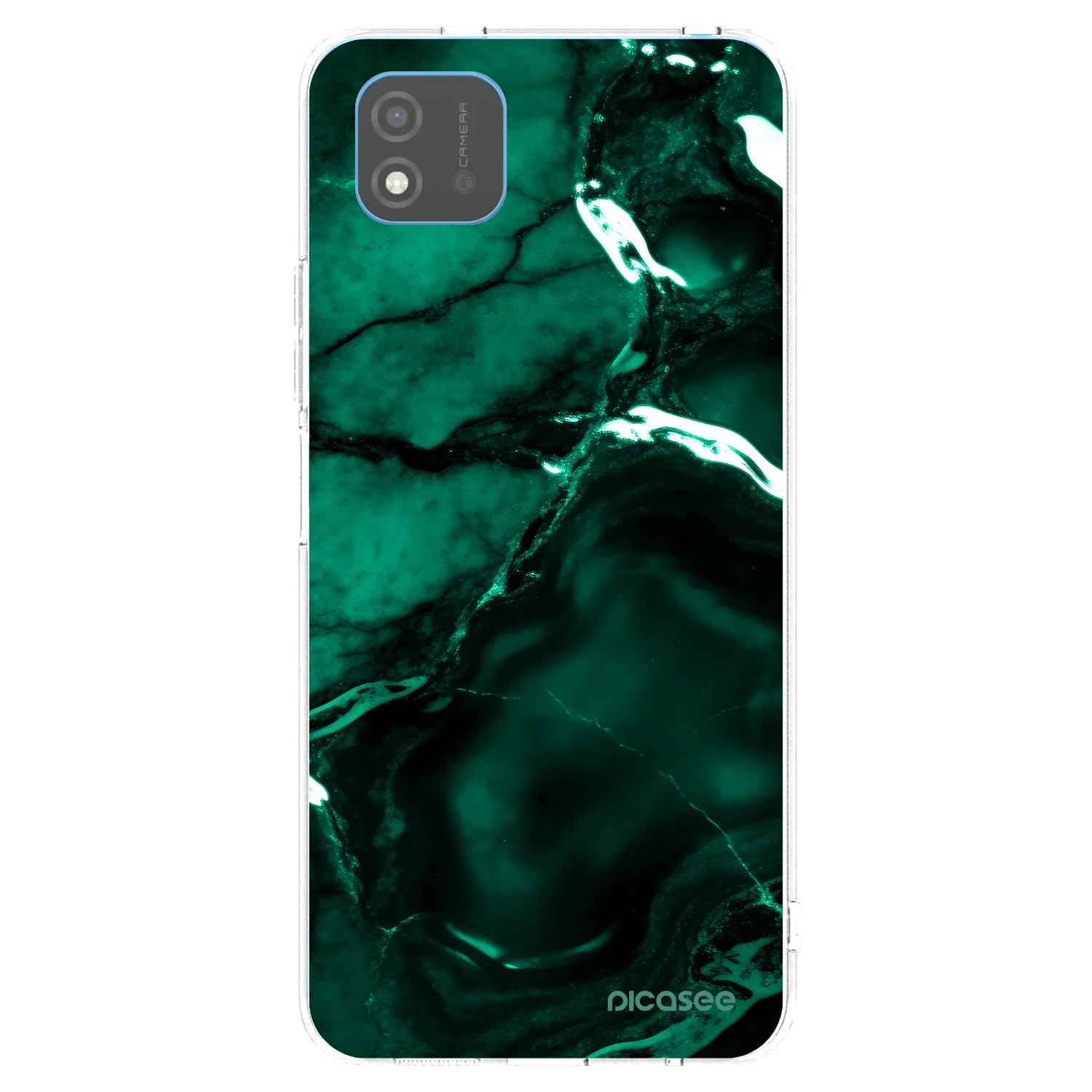 Picasee átlátszó szilikon tok az alábbi mobiltelefonokra Realme C11 (2021) - Dark emerald