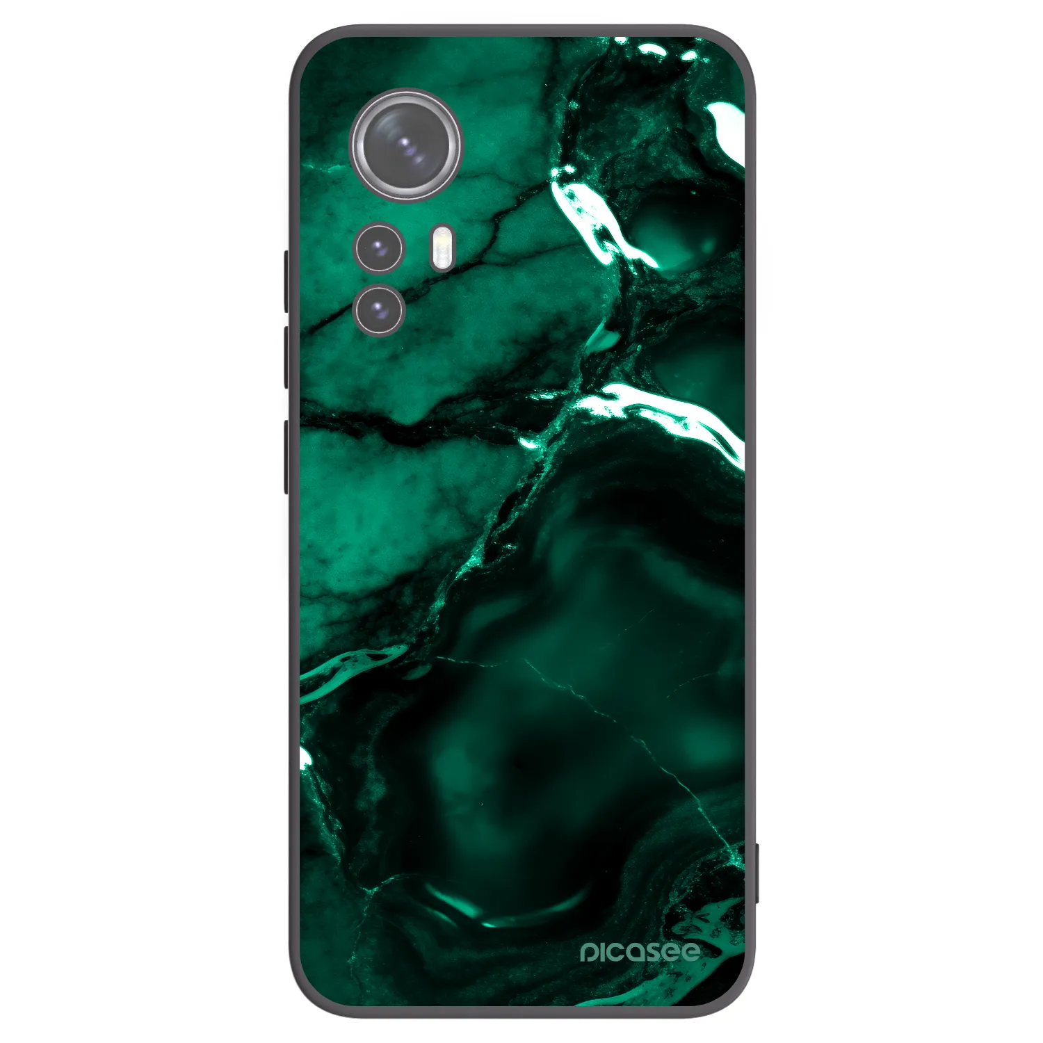 Picasee fekete szilikon tok az alábbi mobiltelefonokra Xiaomi 12 - Dark emerald