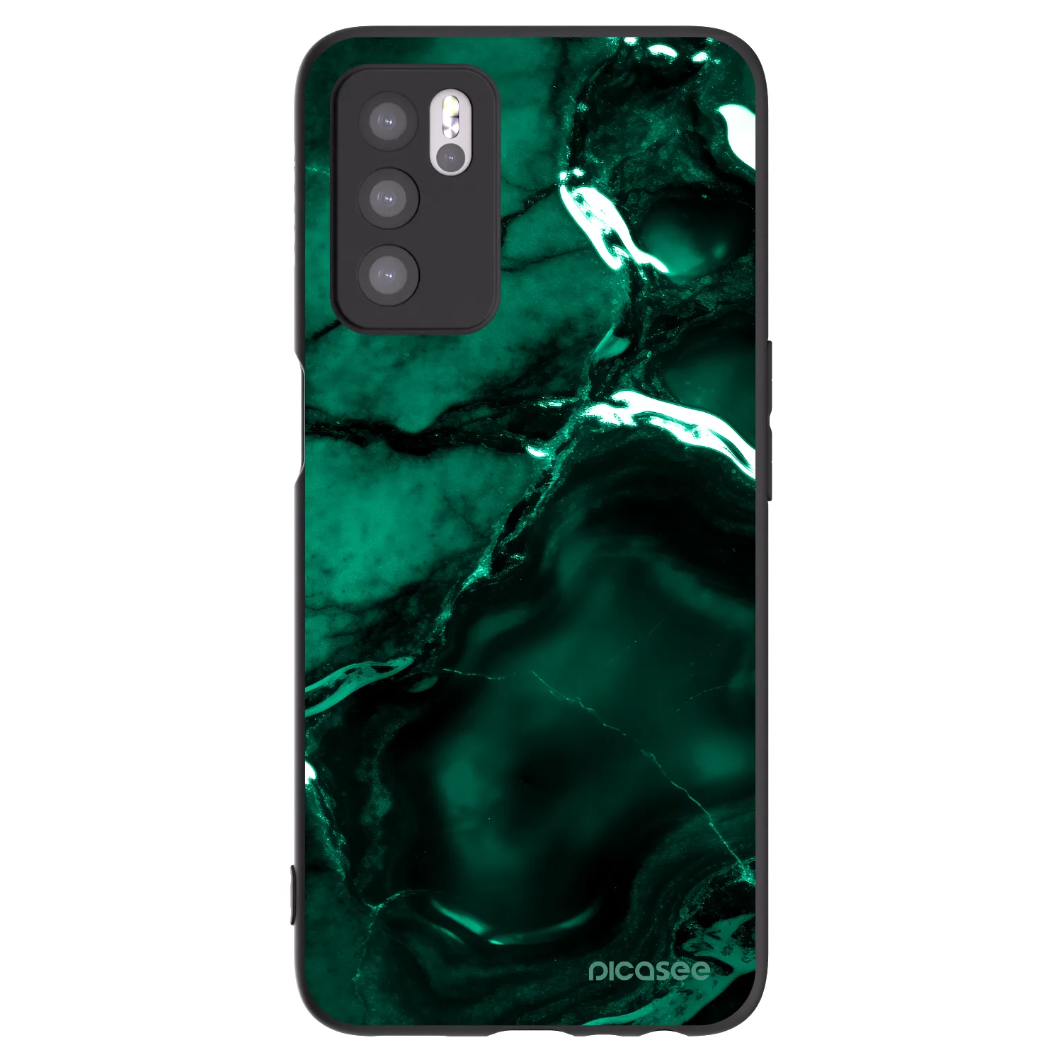 Picasee fekete szilikon tok az alábbi mobiltelefonokra OPPO A16 - Dark emerald
