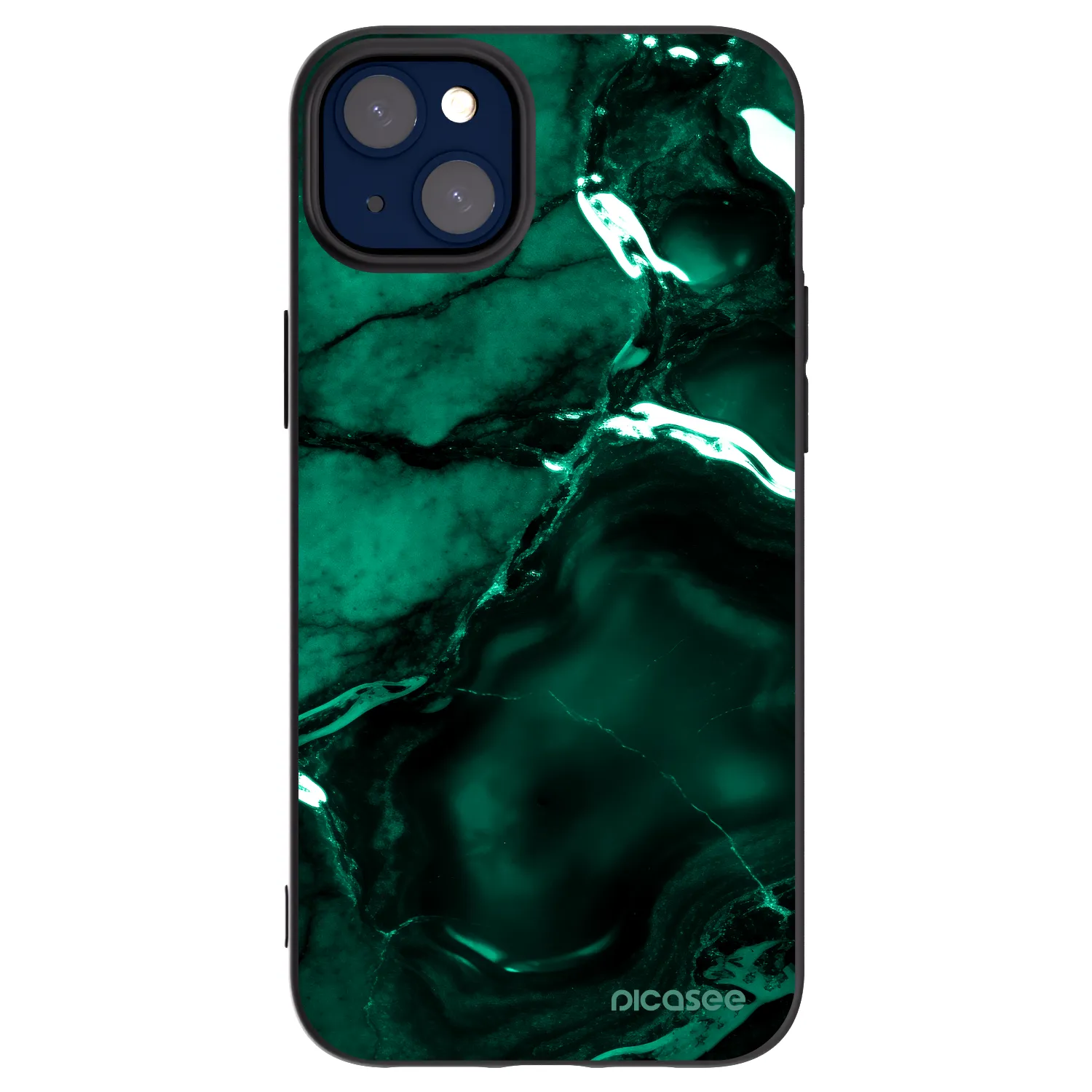 Picasee fekete szilikon tok az alábbi mobiltelefonokra Apple iPhone 14 Plus - Dark emerald