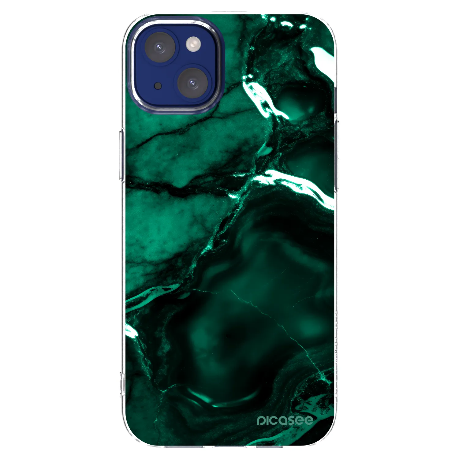 Picasee átlátszó szilikon tok az alábbi mobiltelefonokra Apple iPhone 14 Plus - Dark emerald