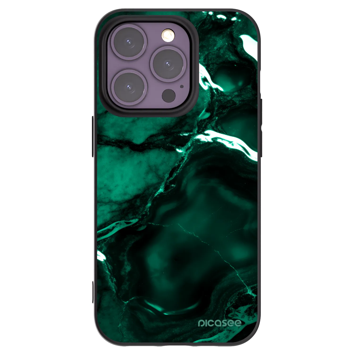 Picasee fekete szilikon tok az alábbi mobiltelefonokra Apple iPhone 14 Pro - Dark emerald