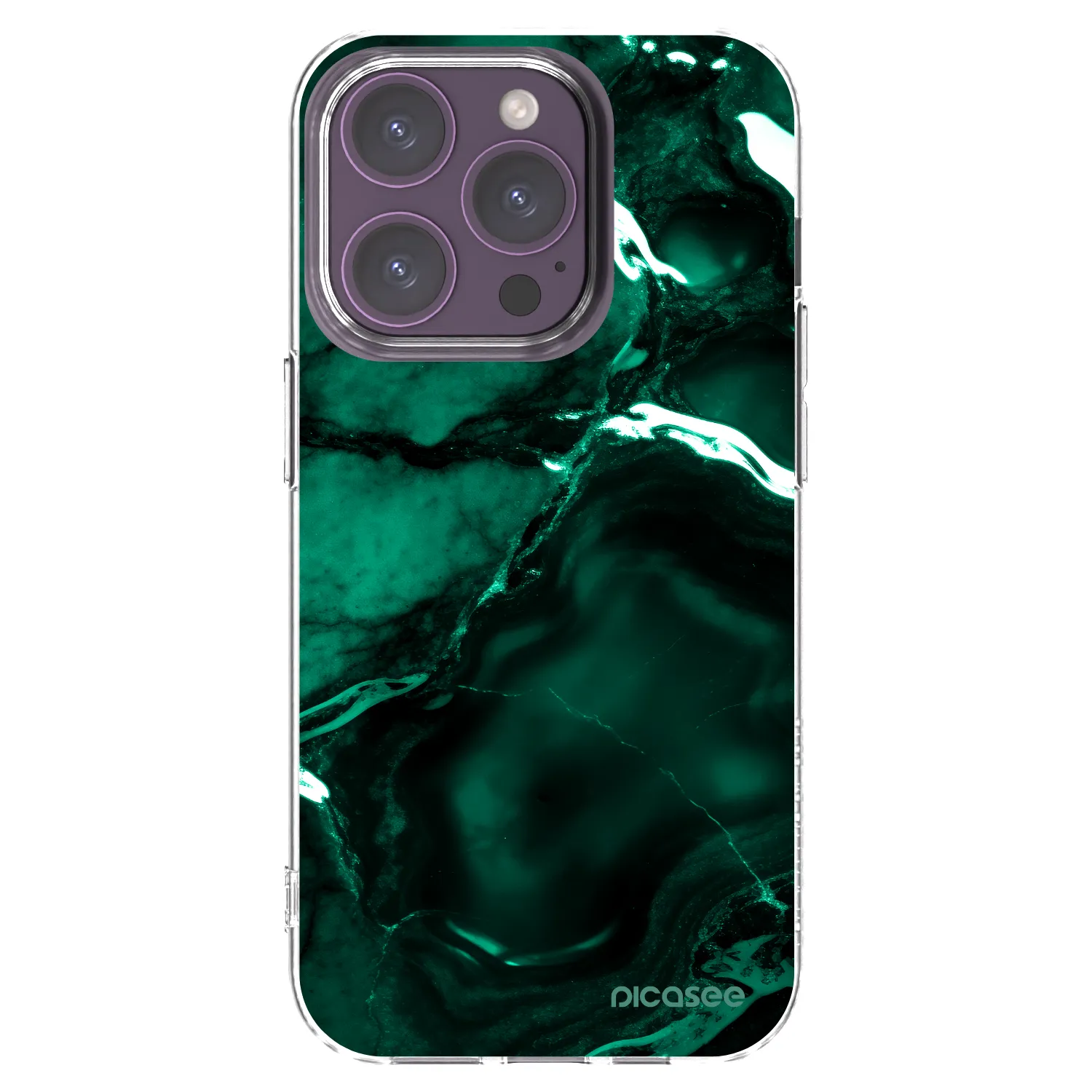 Picasee átlátszó szilikon tok az alábbi mobiltelefonokra Apple iPhone 14 Pro - Dark emerald