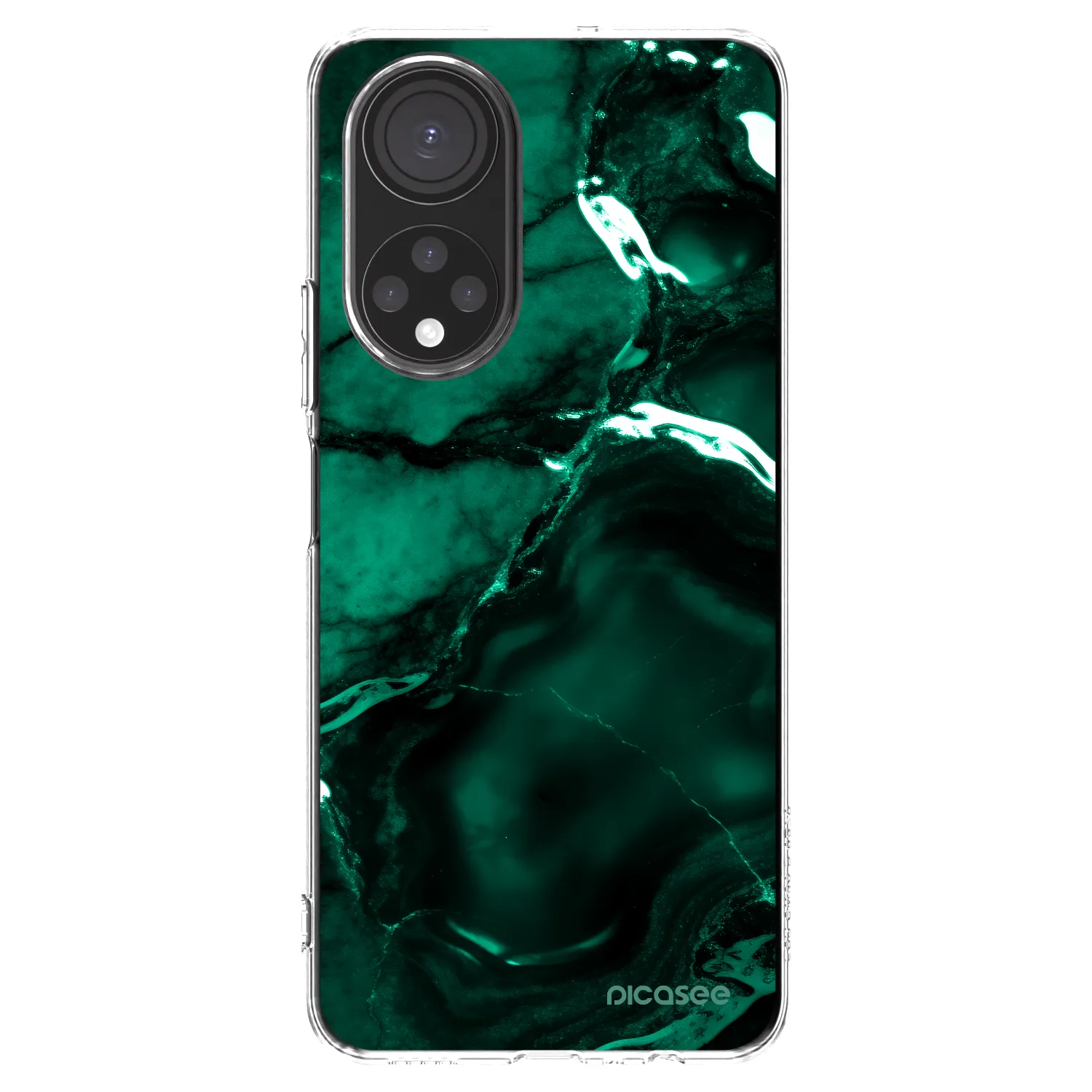 Picasee átlátszó szilikon tok az alábbi mobiltelefonokra Honor X7 - Dark emerald