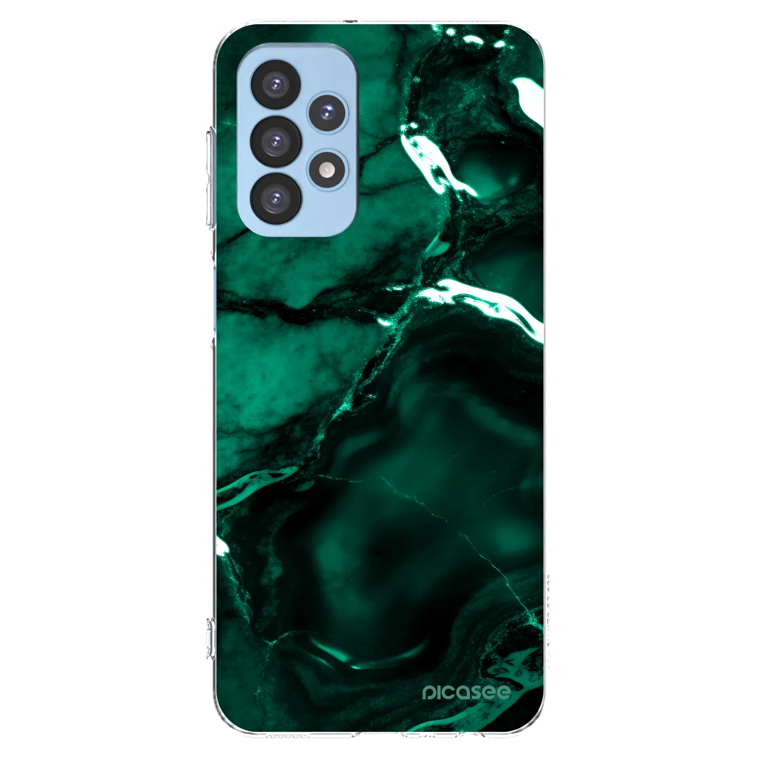 Picasee átlátszó szilikon tok az alábbi mobiltelefonokra Samsung Galaxy A23 A235F 4G - Dark emerald