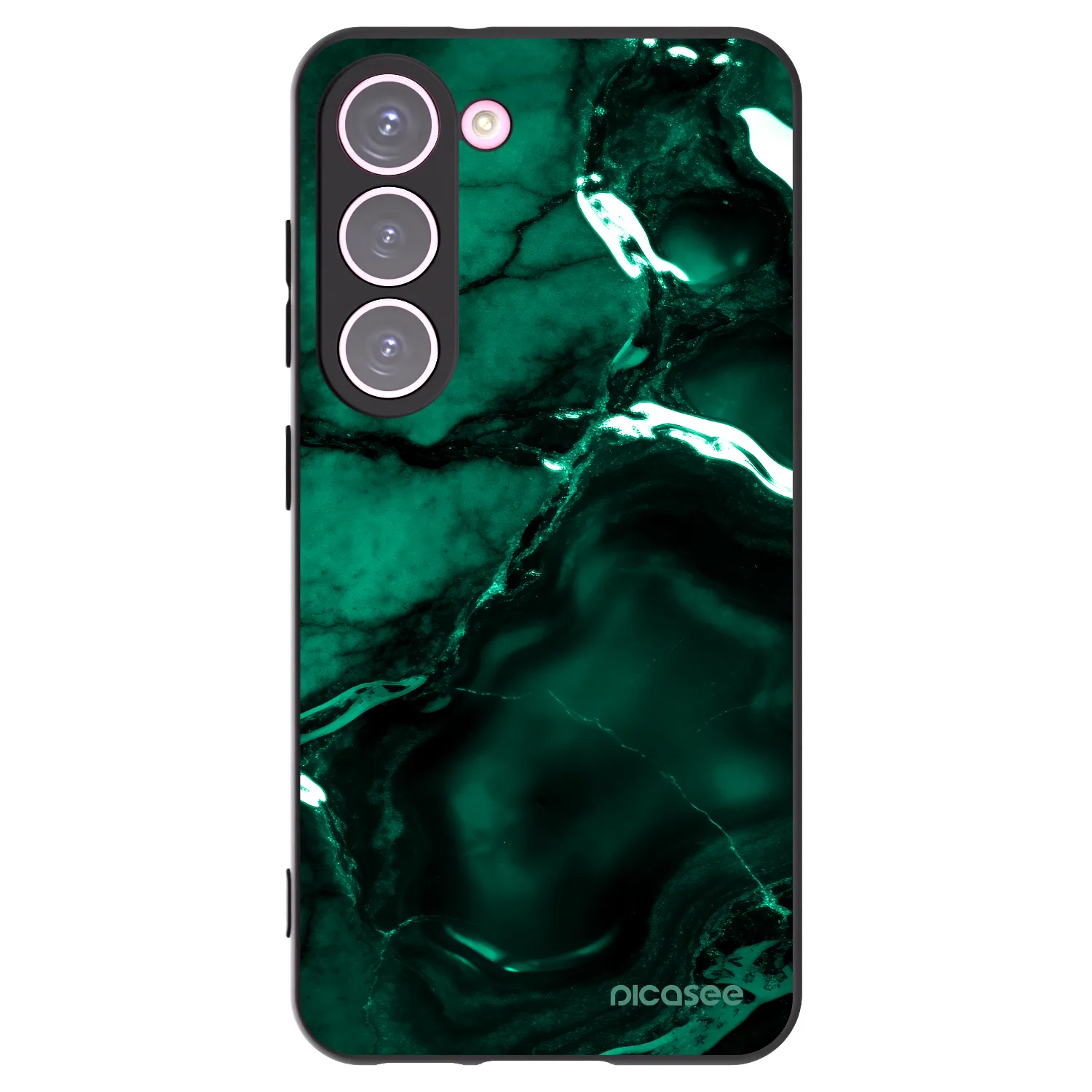 Picasee fekete szilikon tok az alábbi mobiltelefonokra Samsung Galaxy S23 5G - Dark emerald
