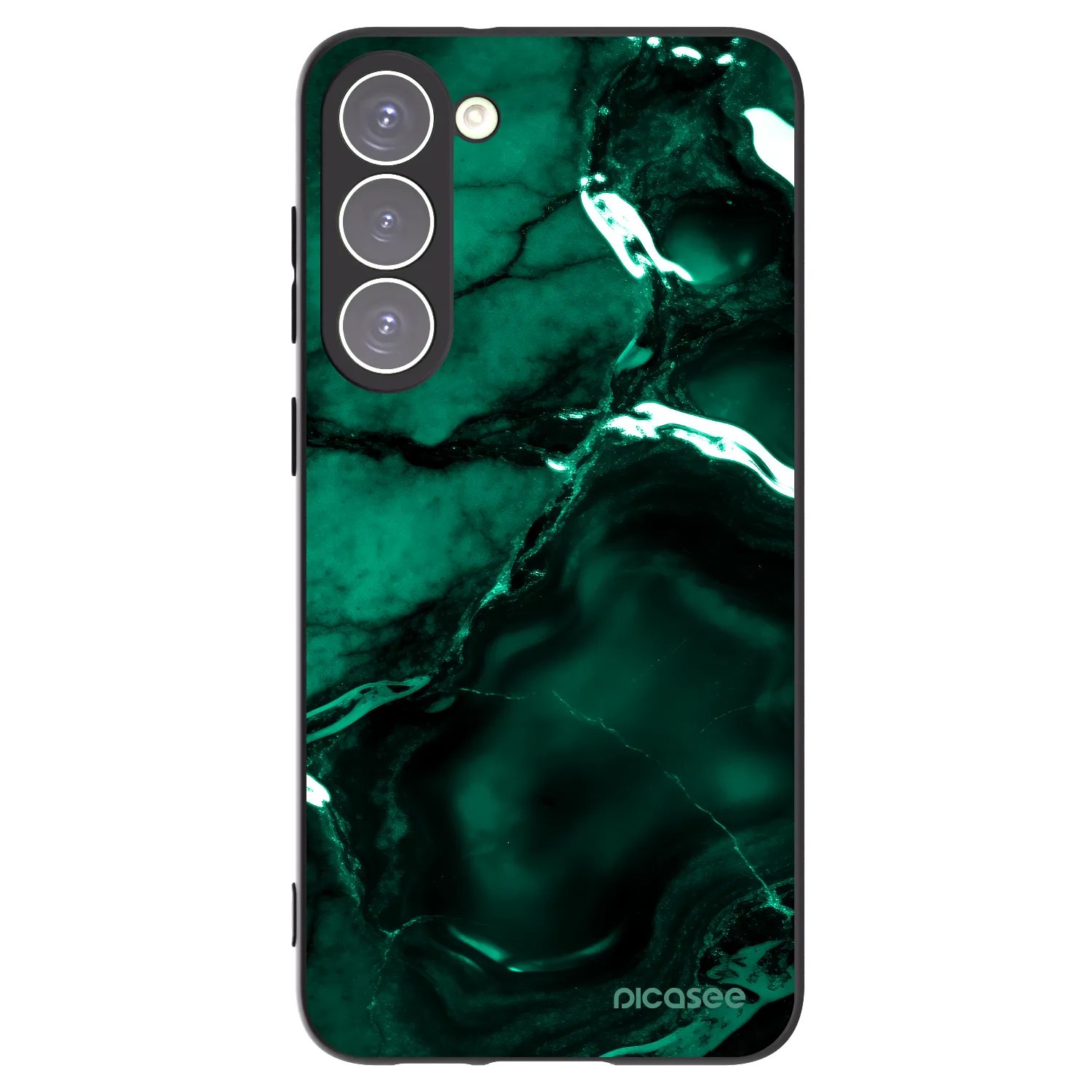 Picasee fekete szilikon tok az alábbi mobiltelefonokra Samsung Galaxy S23+ 5G - Dark emerald
