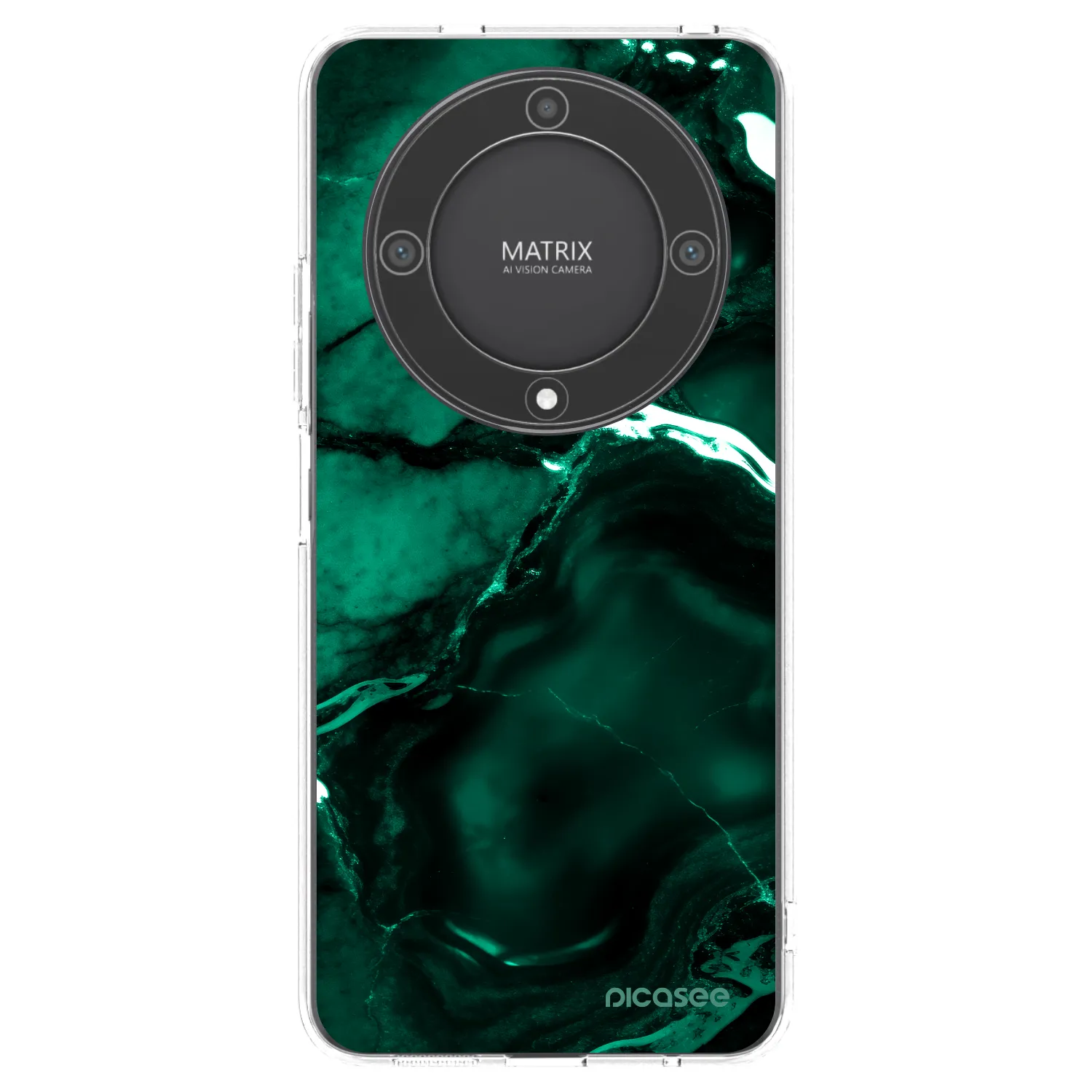 Picasee átlátszó szilikon tok az alábbi mobiltelefonokra Honor Magic5 Lite 5G - Dark emerald