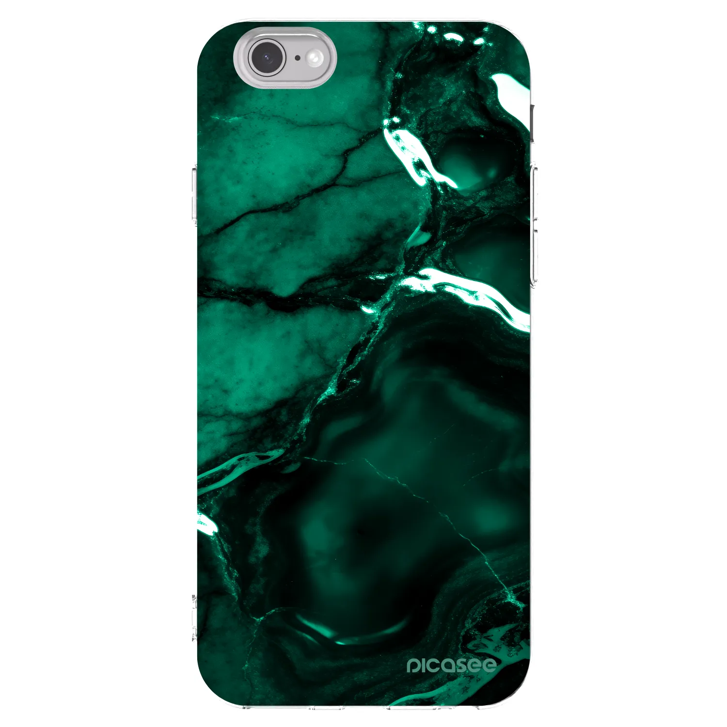 Picasee átlátszó szilikon tok az alábbi mobiltelefonokra Apple iPhone 6/6S - Dark emerald