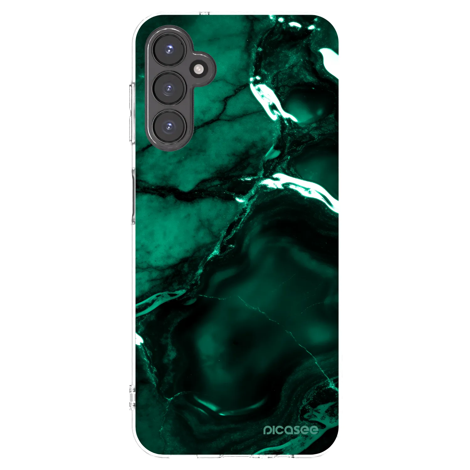 Picasee átlátszó szilikon tok az alábbi mobiltelefonokra Samsung Galaxy A14 5G A146P - Dark emerald