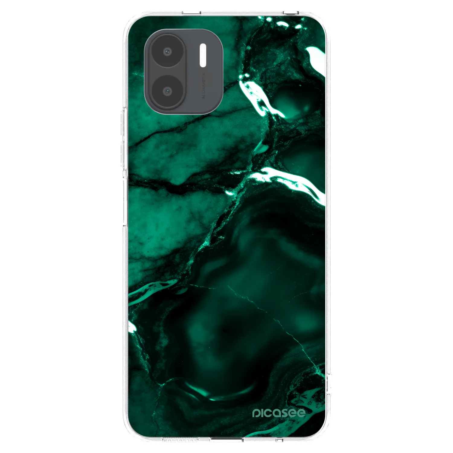 Picasee átlátszó szilikon tok az alábbi mobiltelefonokra Xiaomi Redmi A2 - Dark emerald