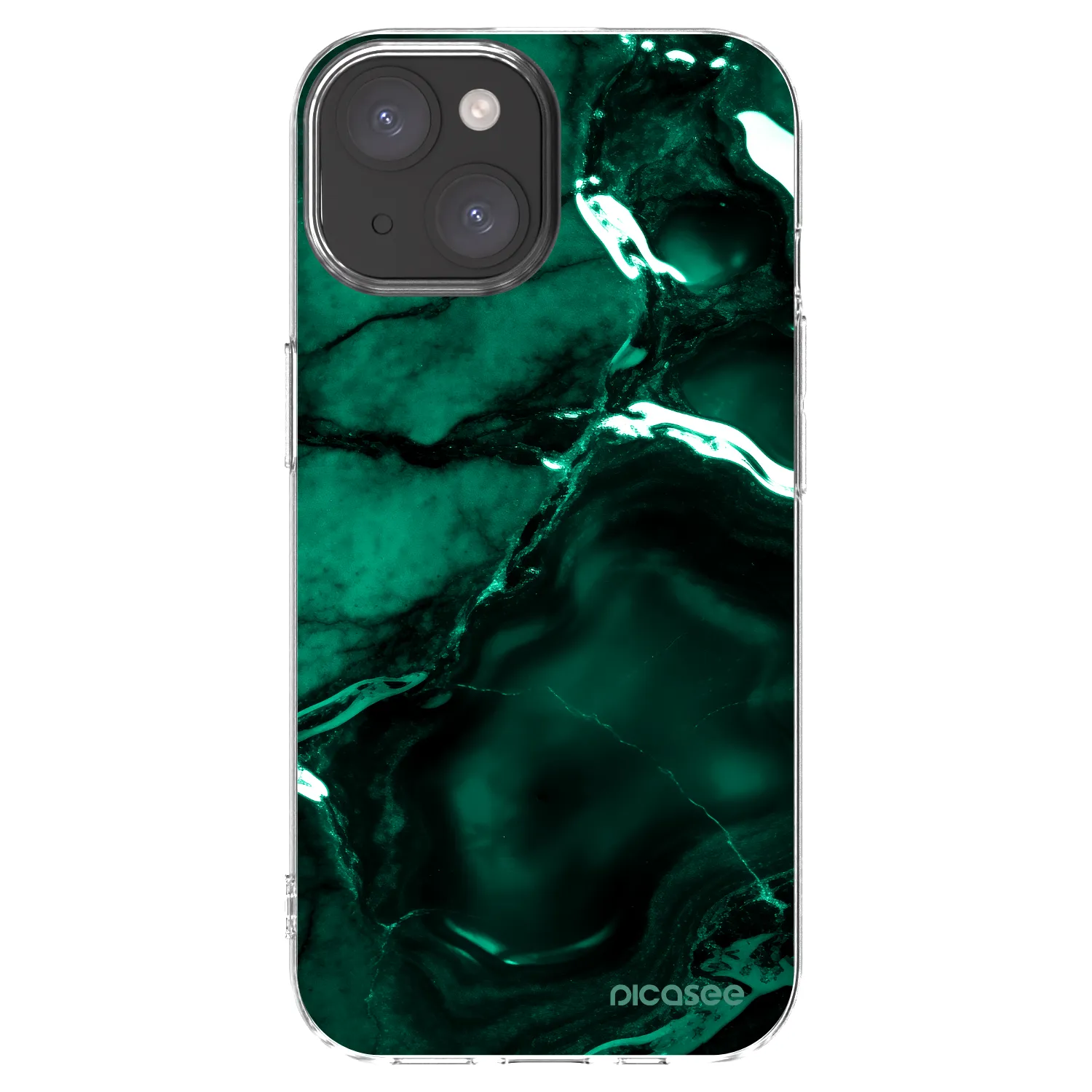Picasee átlátszó szilikon tok az alábbi mobiltelefonokra Apple iPhone 15 - Dark emerald