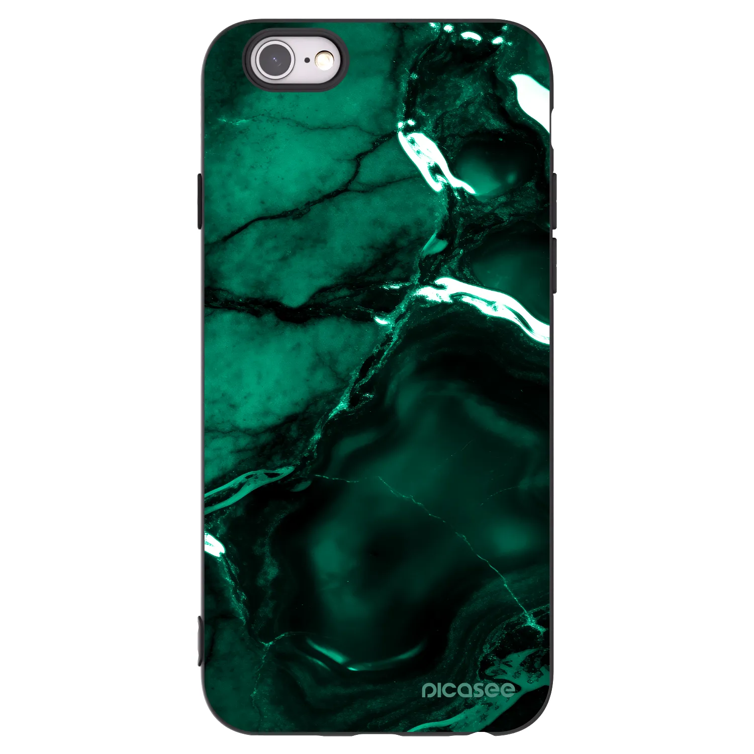 Picasee fekete szilikon tok az alábbi mobiltelefonokra Apple iPhone 6/6S - Dark emerald