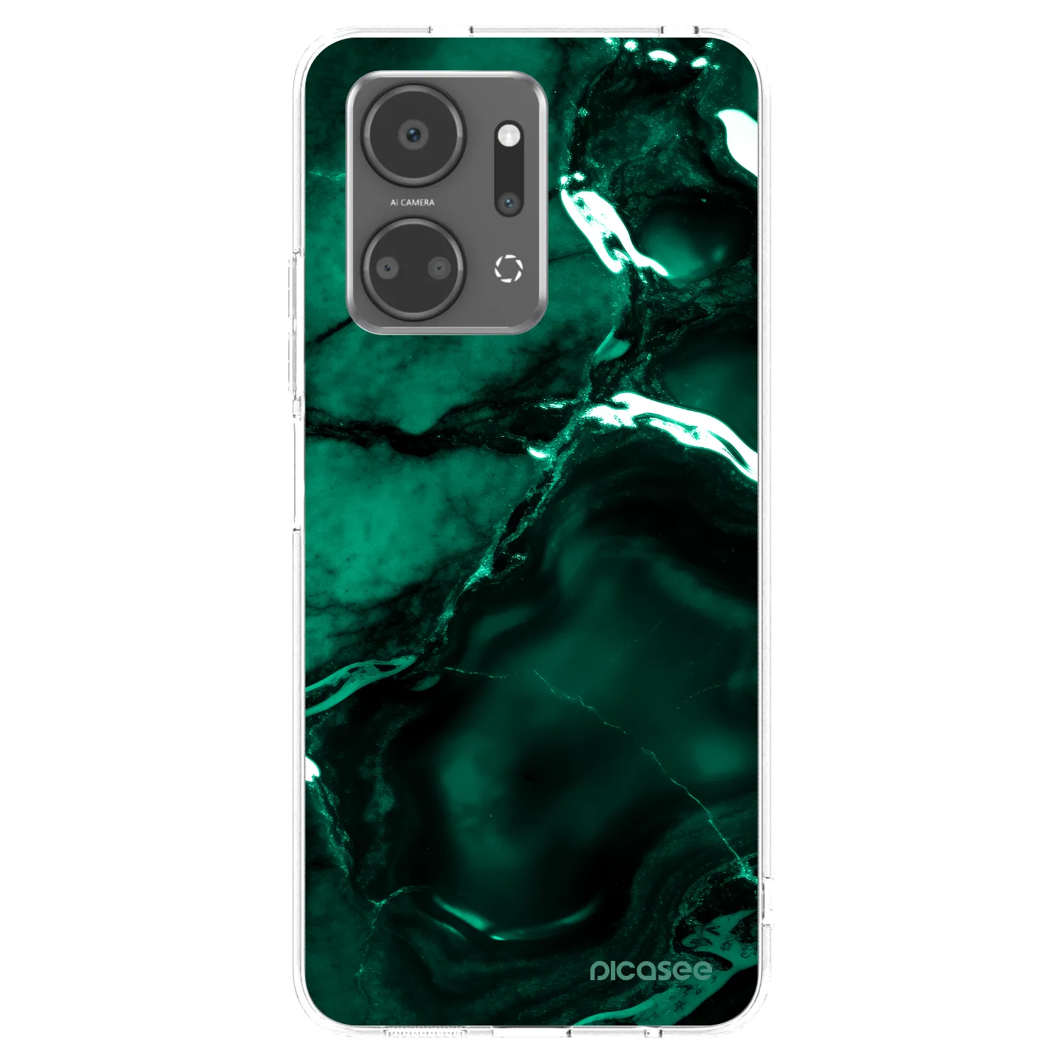Picasee átlátszó szilikon tok az alábbi mobiltelefonokra Honor X7a - Dark emerald
