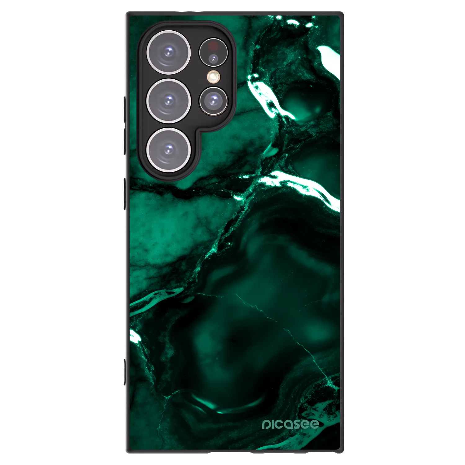 Picasee fekete szilikon tok az alábbi mobiltelefonokra Samsung Galaxy S24 Ultra S928B 5G - Dark emerald