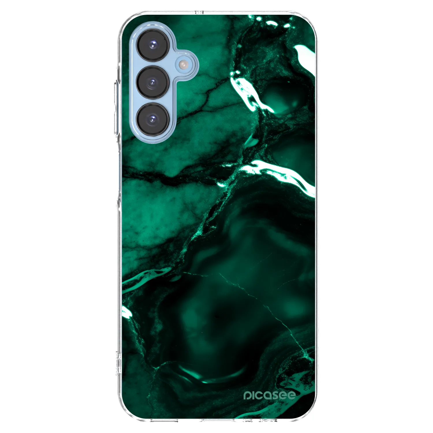 Picasee átlátszó szilikon tok az alábbi mobiltelefonokra Samsung Galaxy A15 A156B 5G - Dark emerald