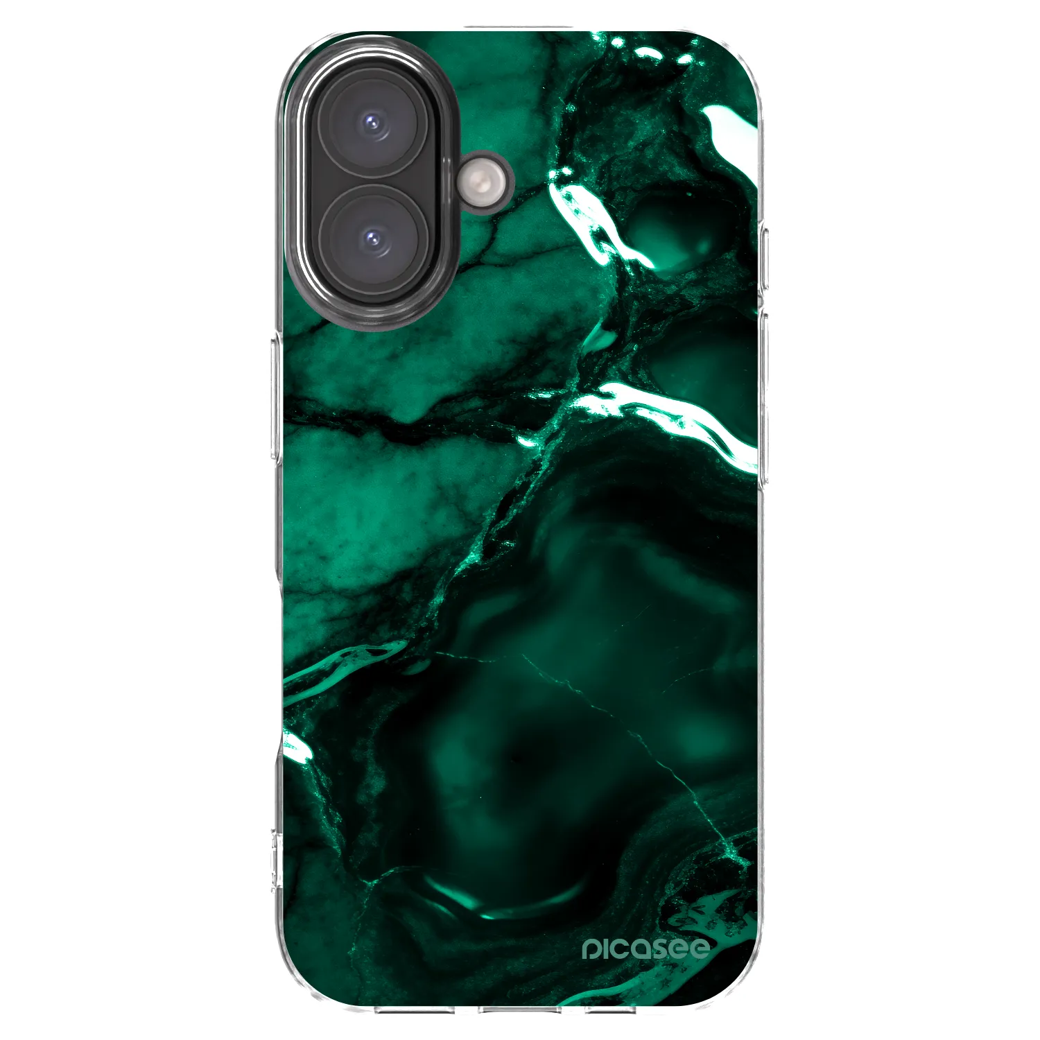 Picasee átlátszó szilikon tok az alábbi mobiltelefonokra Apple iPhone 16 - Dark emerald