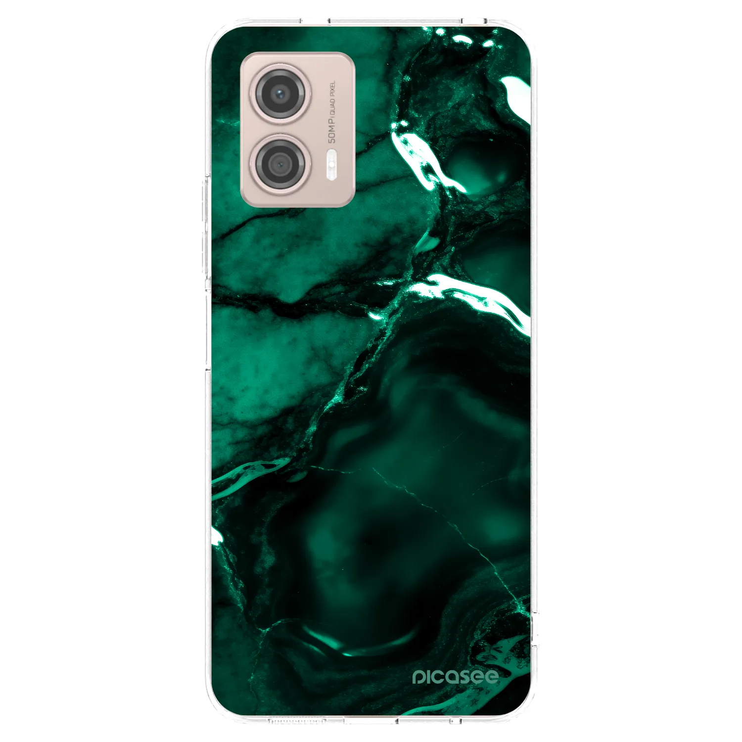 Picasee átlátszó szilikon tok az alábbi mobiltelefonokra Motorola Moto G53 5G - Dark emerald