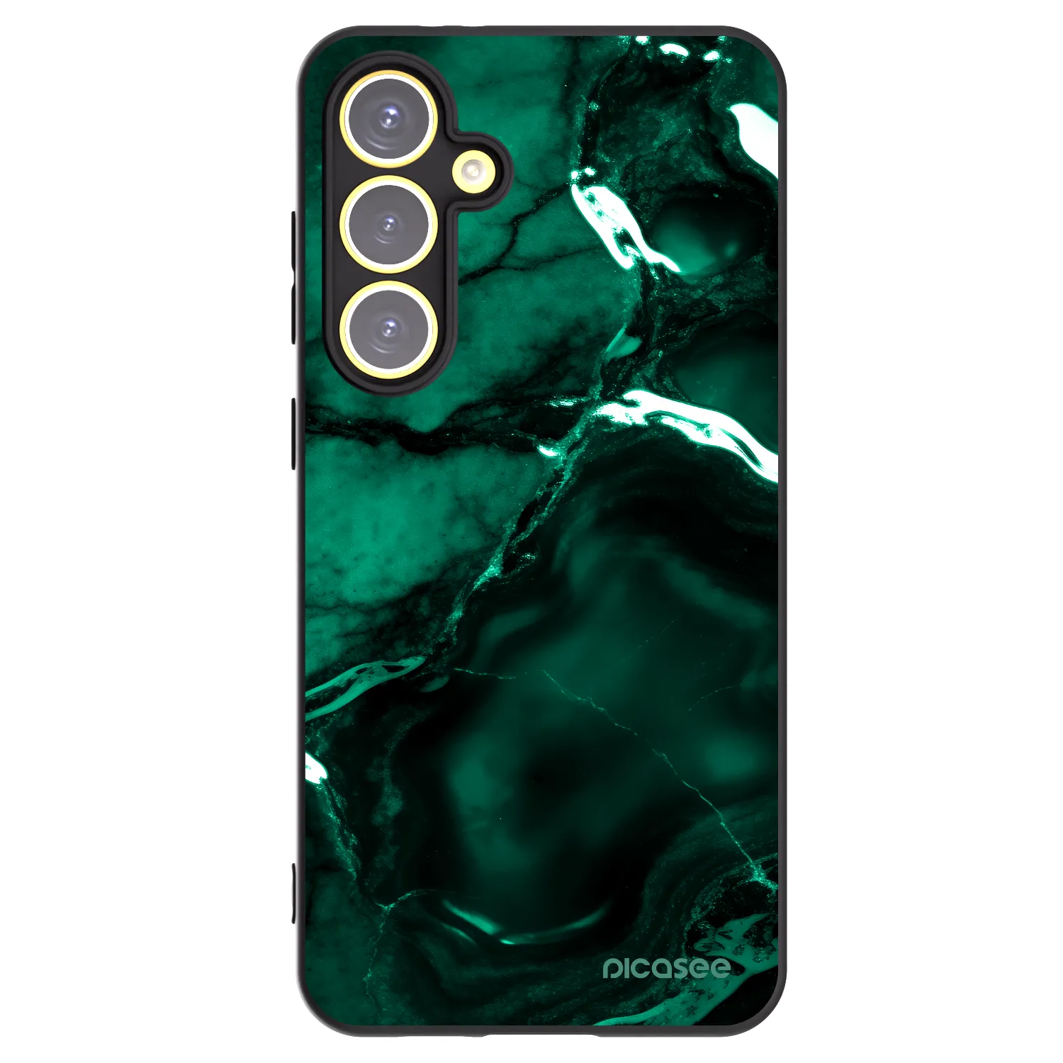 Picasee fekete szilikon tok az alábbi mobiltelefonokra Samsung Galaxy S24 FE S721B - Dark emerald