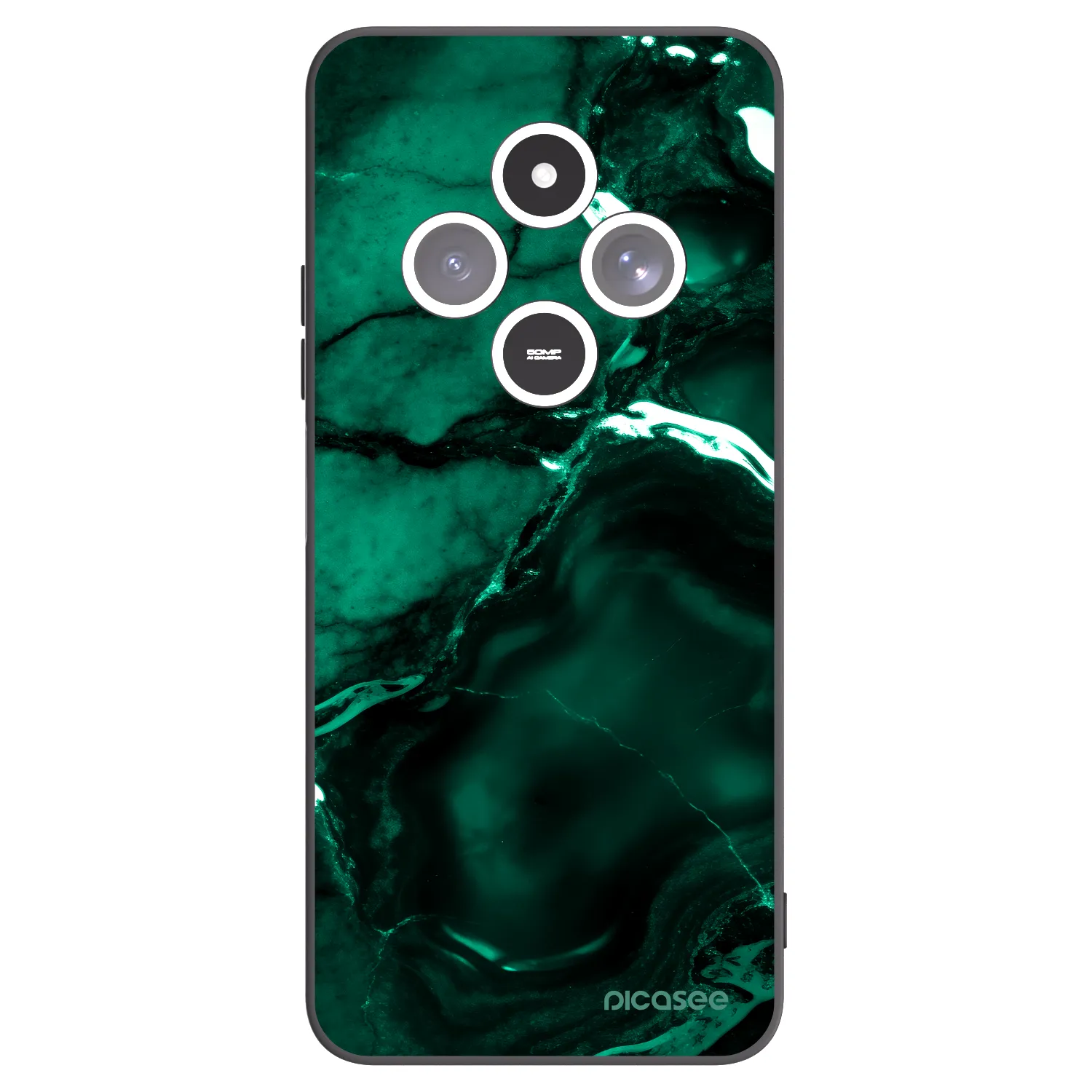 Picasee fekete szilikon tok az alábbi mobiltelefonokra Xiaomi Redmi 14C - Dark emerald