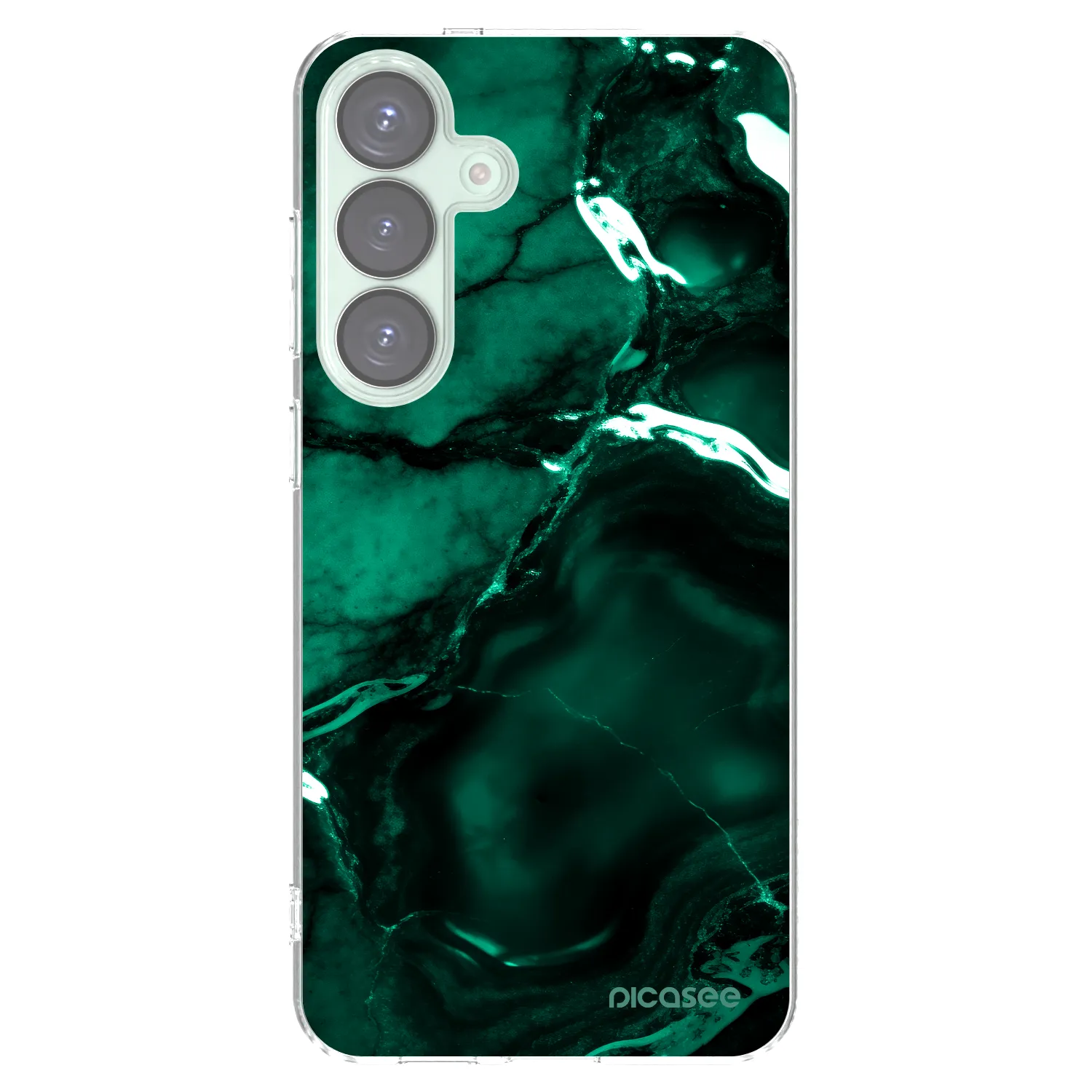 Picasee átlátszó szilikon tok az alábbi mobiltelefonokra Samsung Galaxy S25+ 5G - Dark emerald
