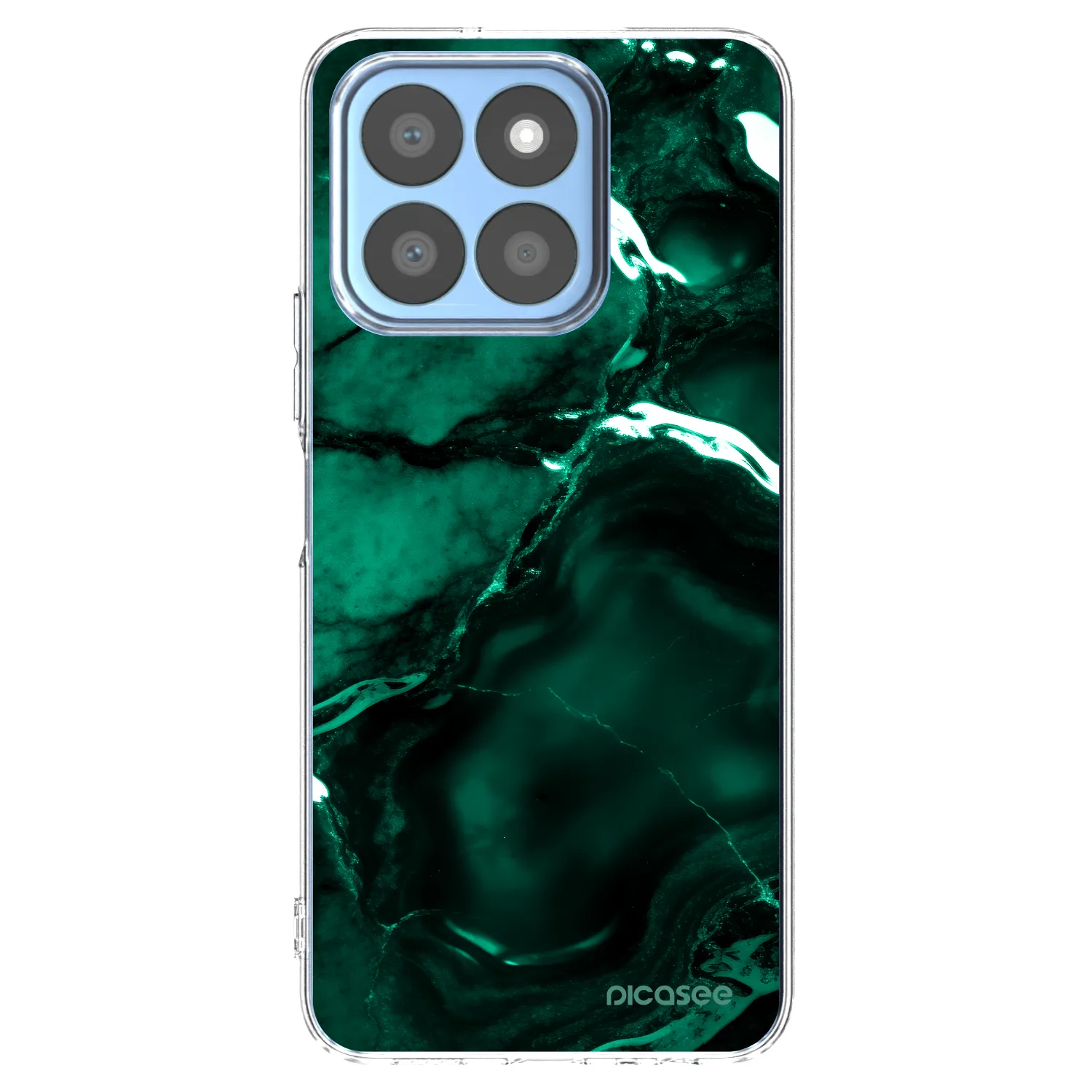 Picasee átlátszó szilikon tok az alábbi mobiltelefonokra Honor X8c - Dark emerald