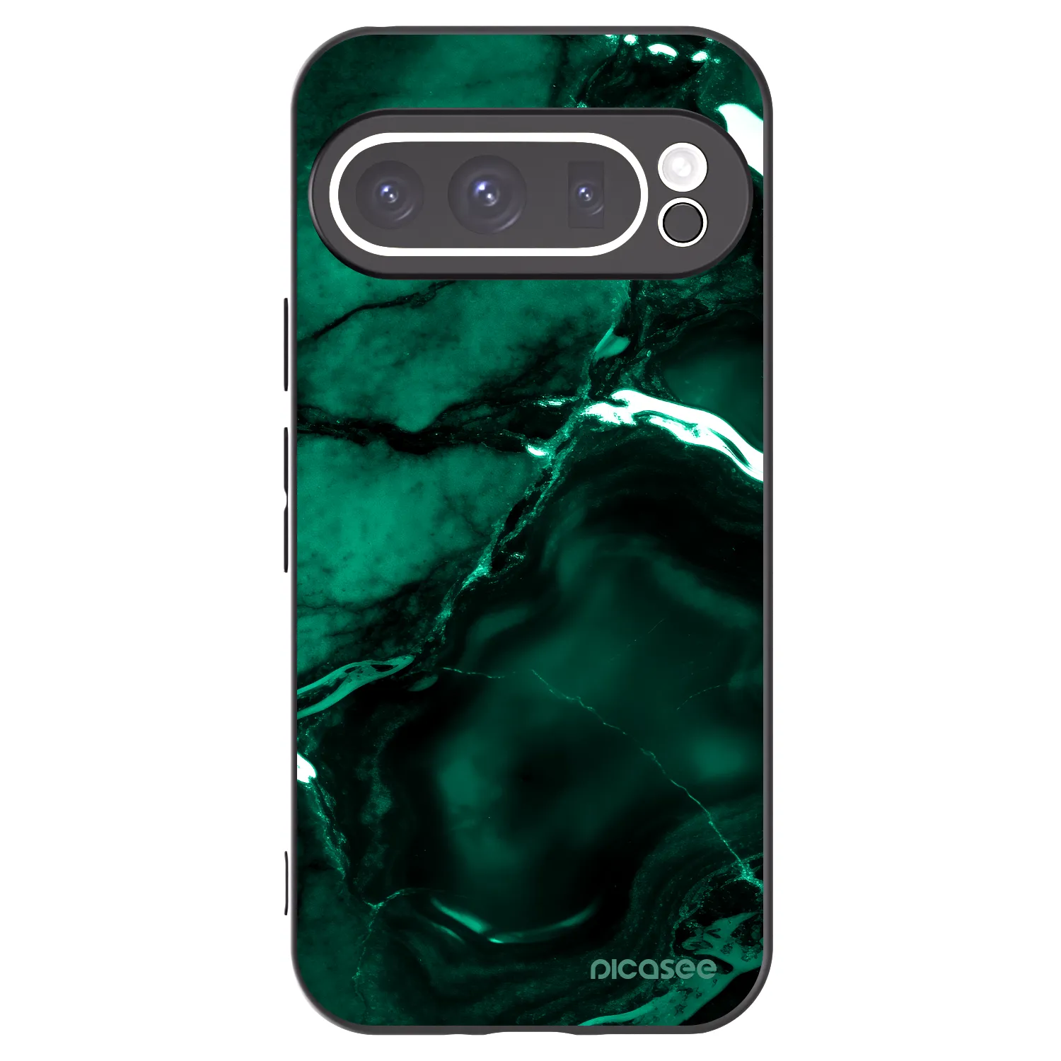 Picasee fekete szilikon tok az alábbi mobiltelefonokra Google Pixel 9 Pro - Dark emerald