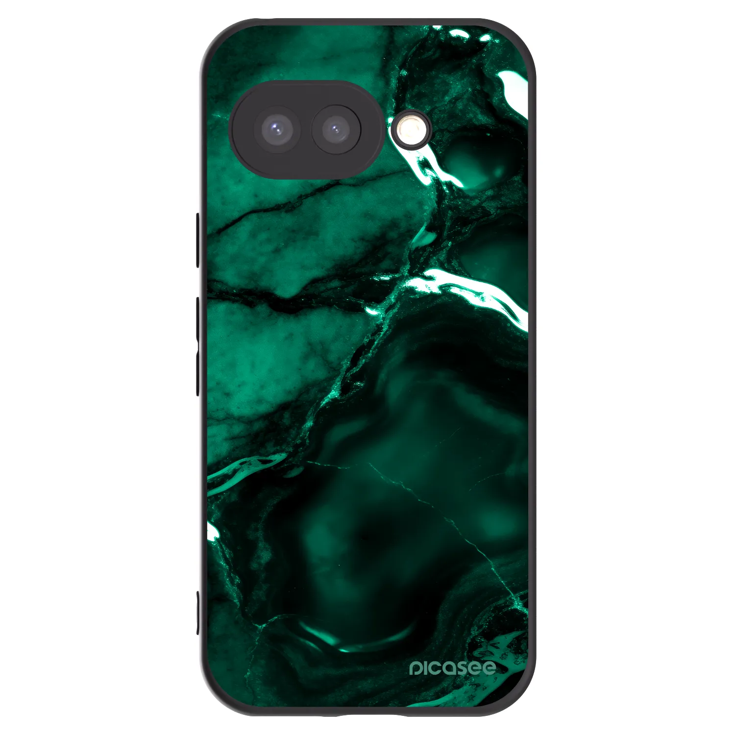 Picasee fekete szilikon tok az alábbi mobiltelefonokra Google Pixel 9a - Dark emerald
