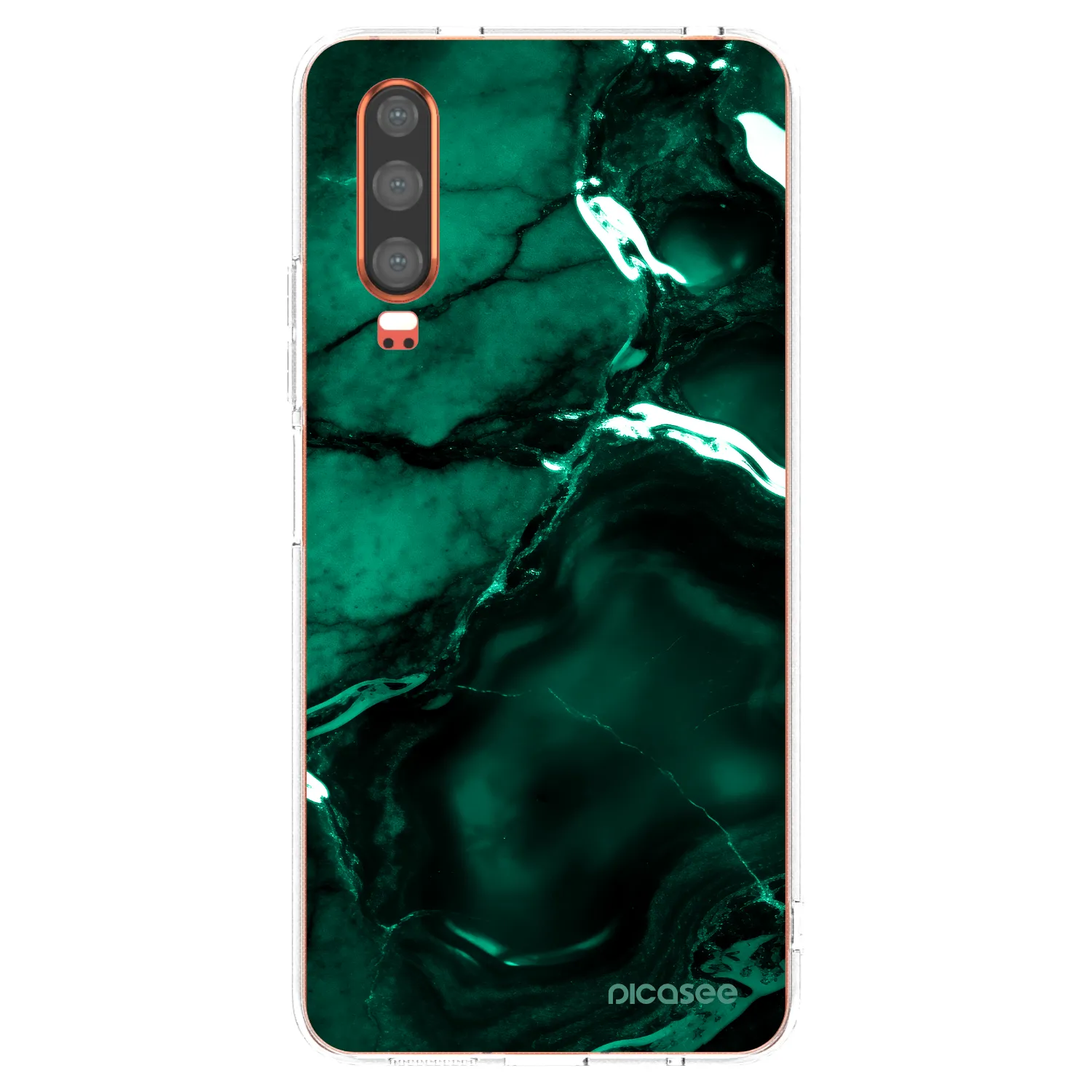 Picasee átlátszó szilikon tok az alábbi mobiltelefonokra Huawei P30 - Dark emerald