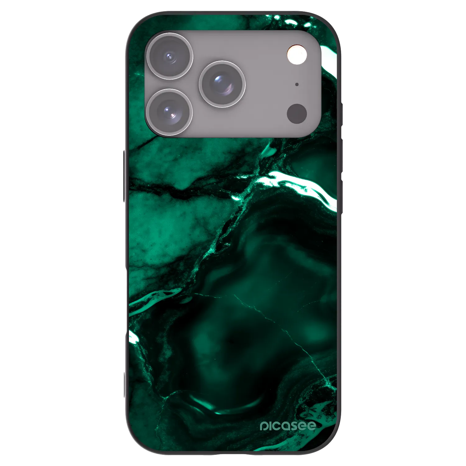 Picasee fekete szilikon tok az alábbi mobiltelefonokra Apple iPhone 17 Pro - Dark emerald