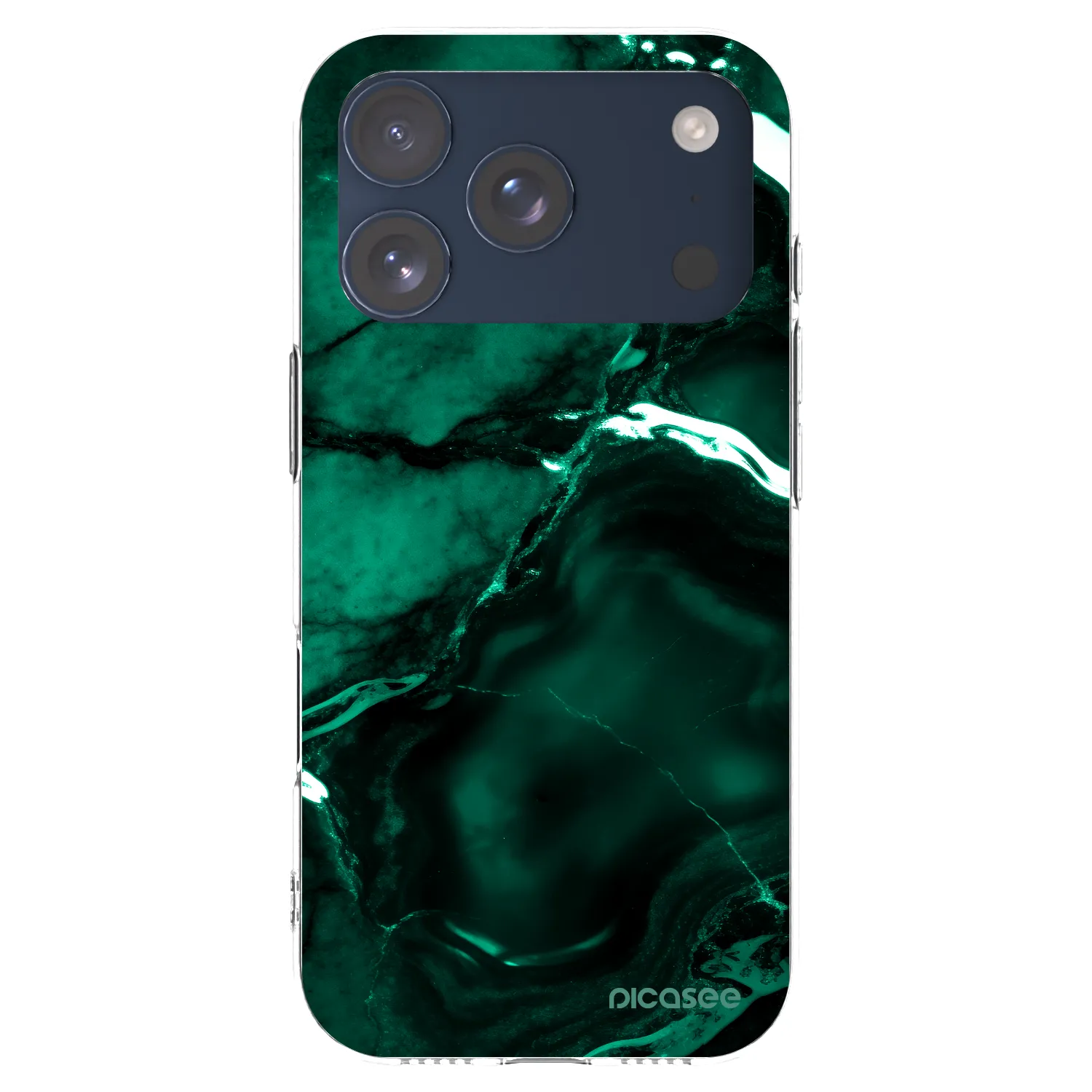 Picasee átlátszó szilikon tok az alábbi mobiltelefonokra Apple iPhone 17 Pro - Dark emerald