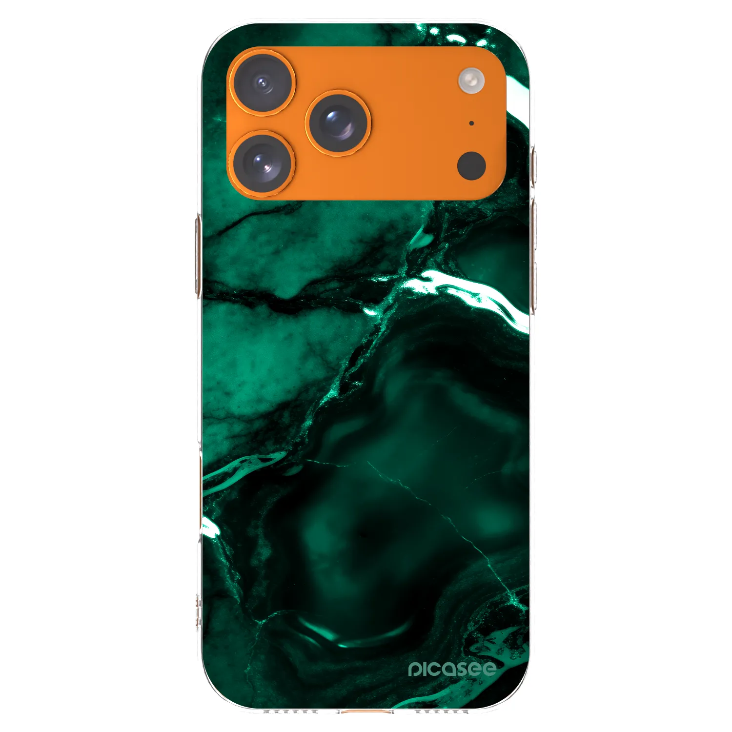 Picasee átlátszó szilikon tok az alábbi mobiltelefonokra Apple iPhone 17 Pro Max - Dark emerald