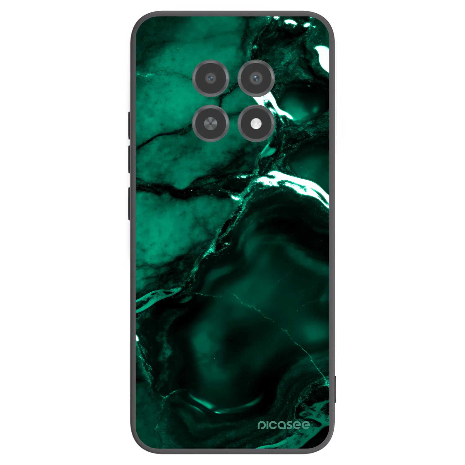 Picasee fekete szilikon tok az alábbi mobiltelefonokra Realme 12X - Dark emerald