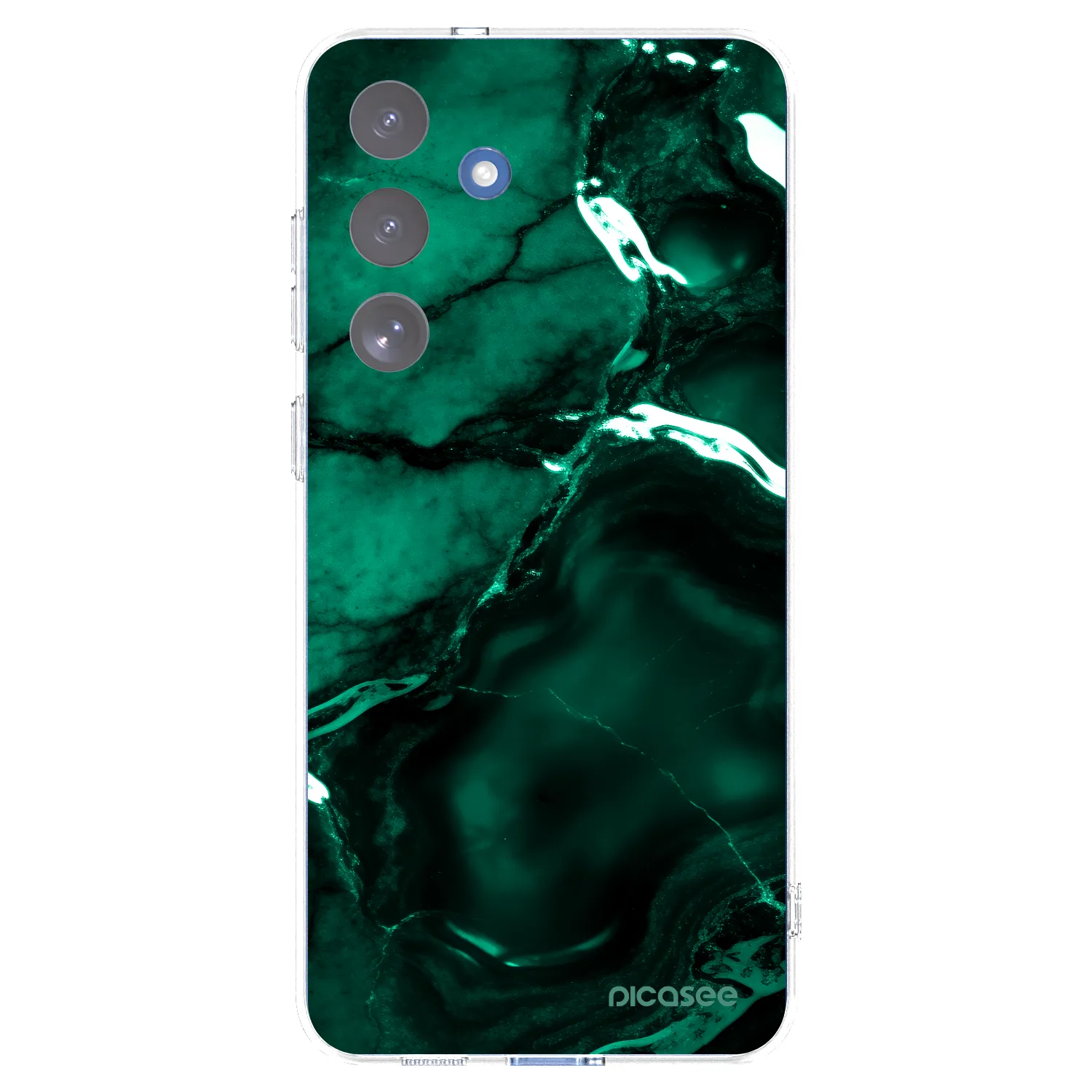 Picasee átlátszó szilikon tok az alábbi mobiltelefonokra Samsung Galaxy S25 FE 5G - Dark emerald