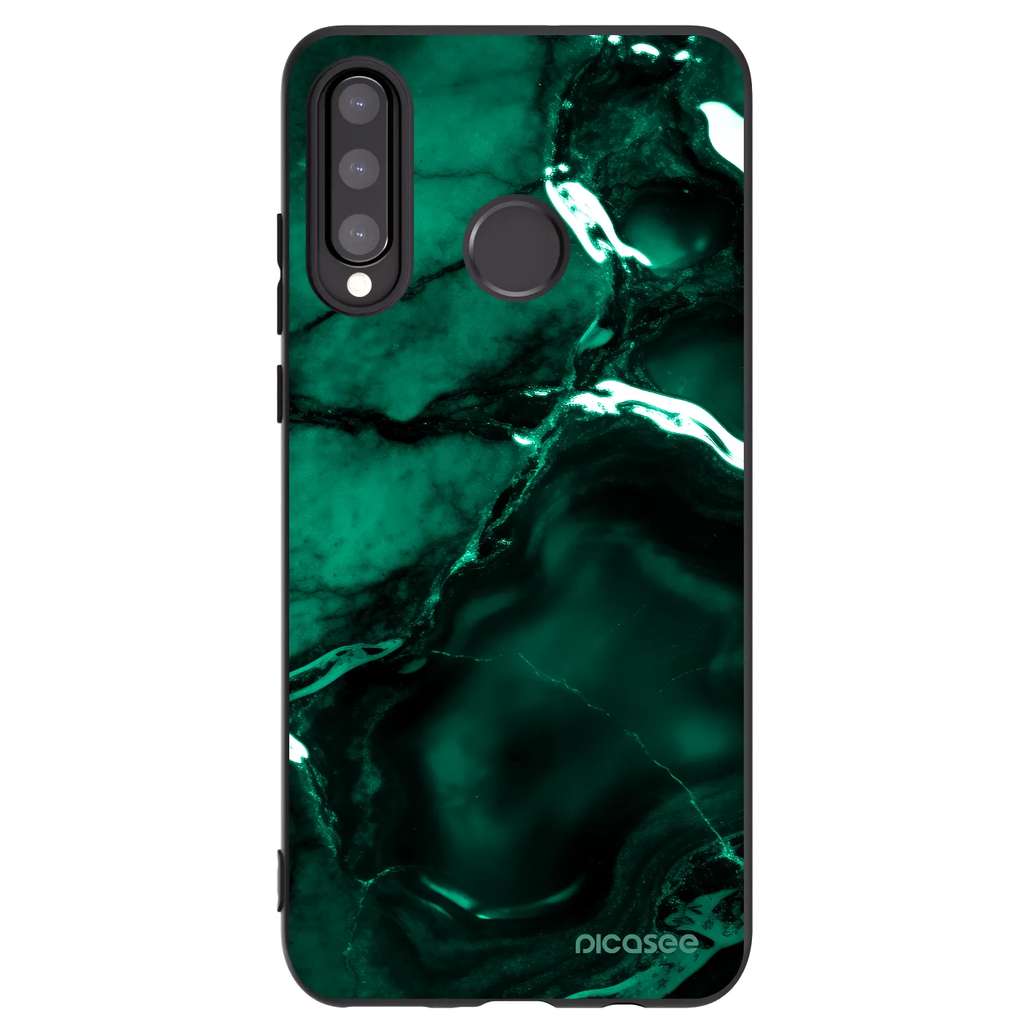 Picasee fekete szilikon tok az alábbi mobiltelefonokra Huawei P30 Lite - Dark emerald