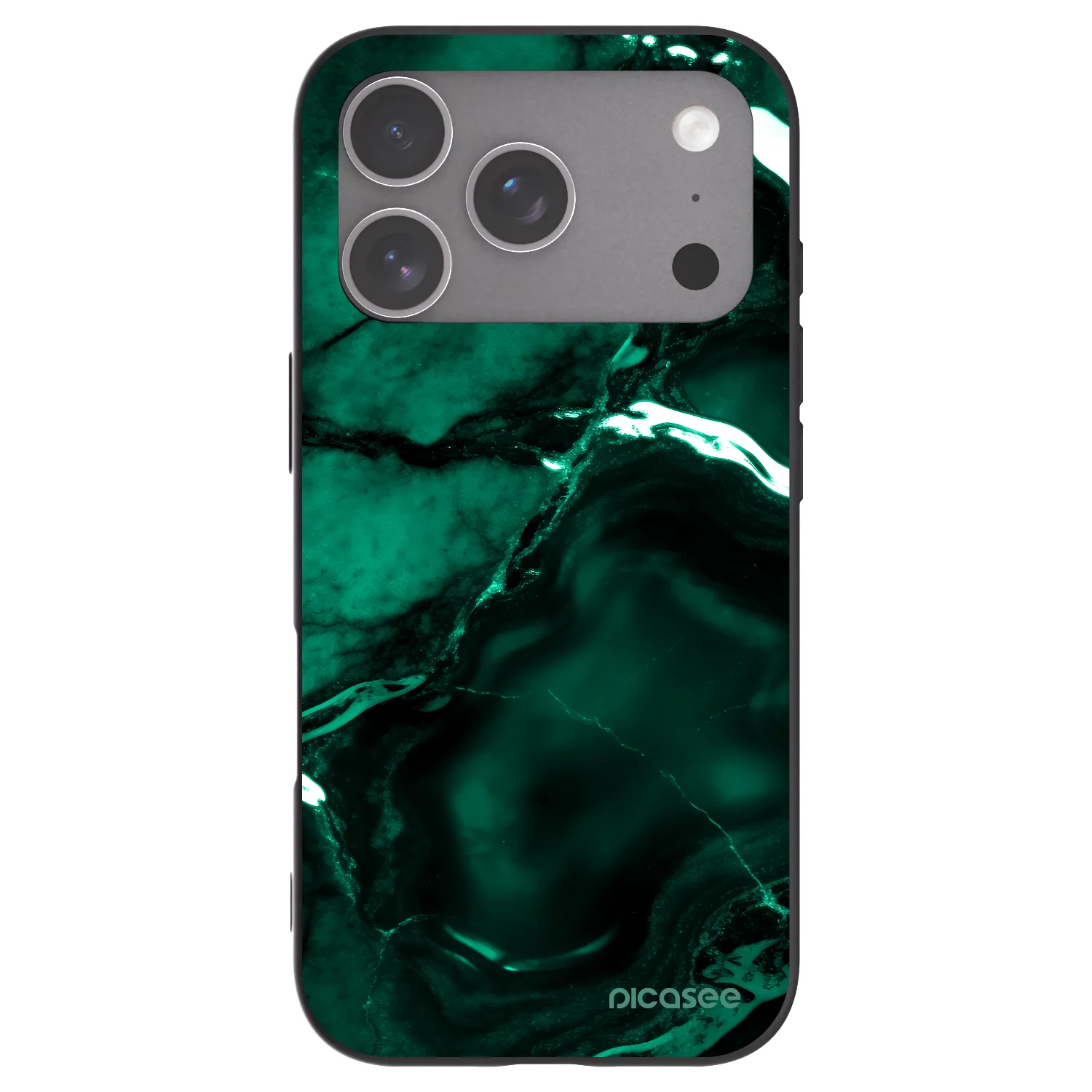 Picasee fekete szilikon tok az alábbi mobiltelefonokra Apple iPhone 18 Pro - Dark emerald