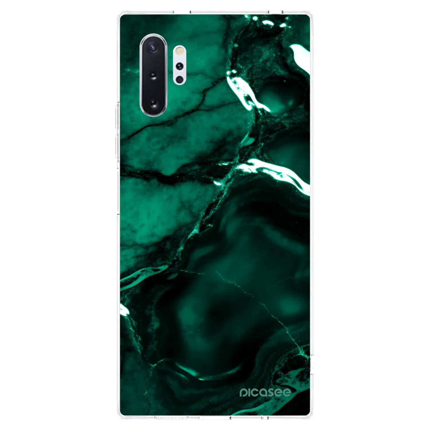 Picasee átlátszó szilikon tok az alábbi mobiltelefonokra Samsung Galaxy Note 10+ N975F - Dark emerald