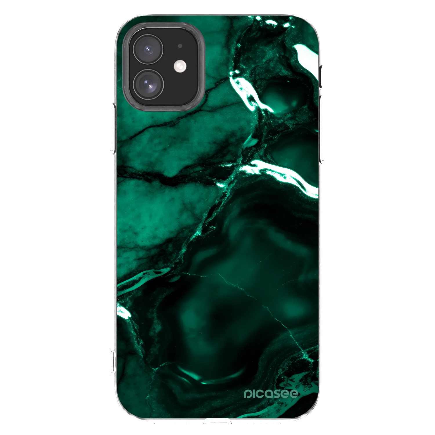 Picasee átlátszó szilikon tok az alábbi mobiltelefonokra Apple iPhone 11 - Dark emerald