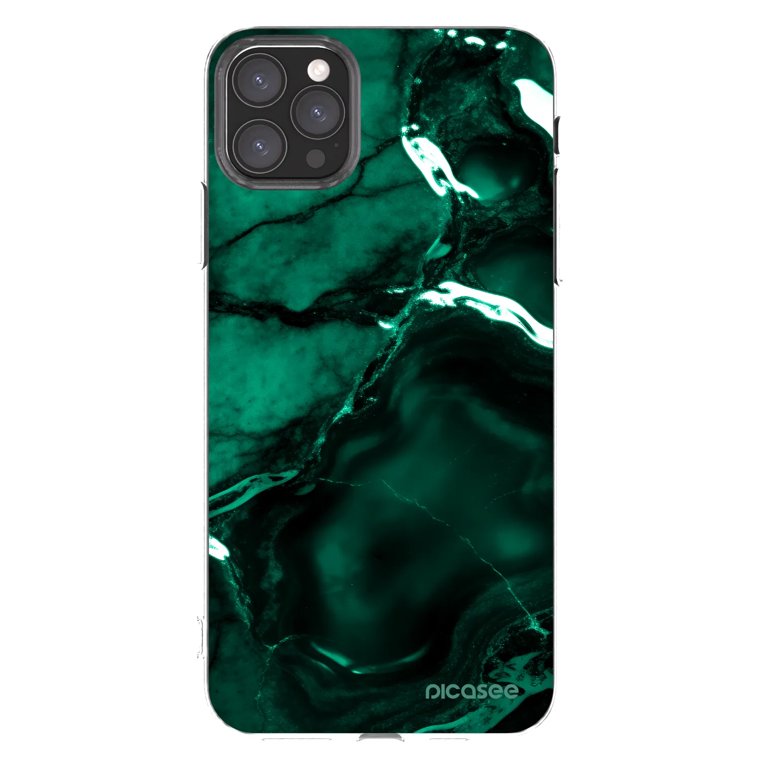 Picasee átlátszó szilikon tok az alábbi mobiltelefonokra Apple iPhone 11 Pro Max - Dark emerald